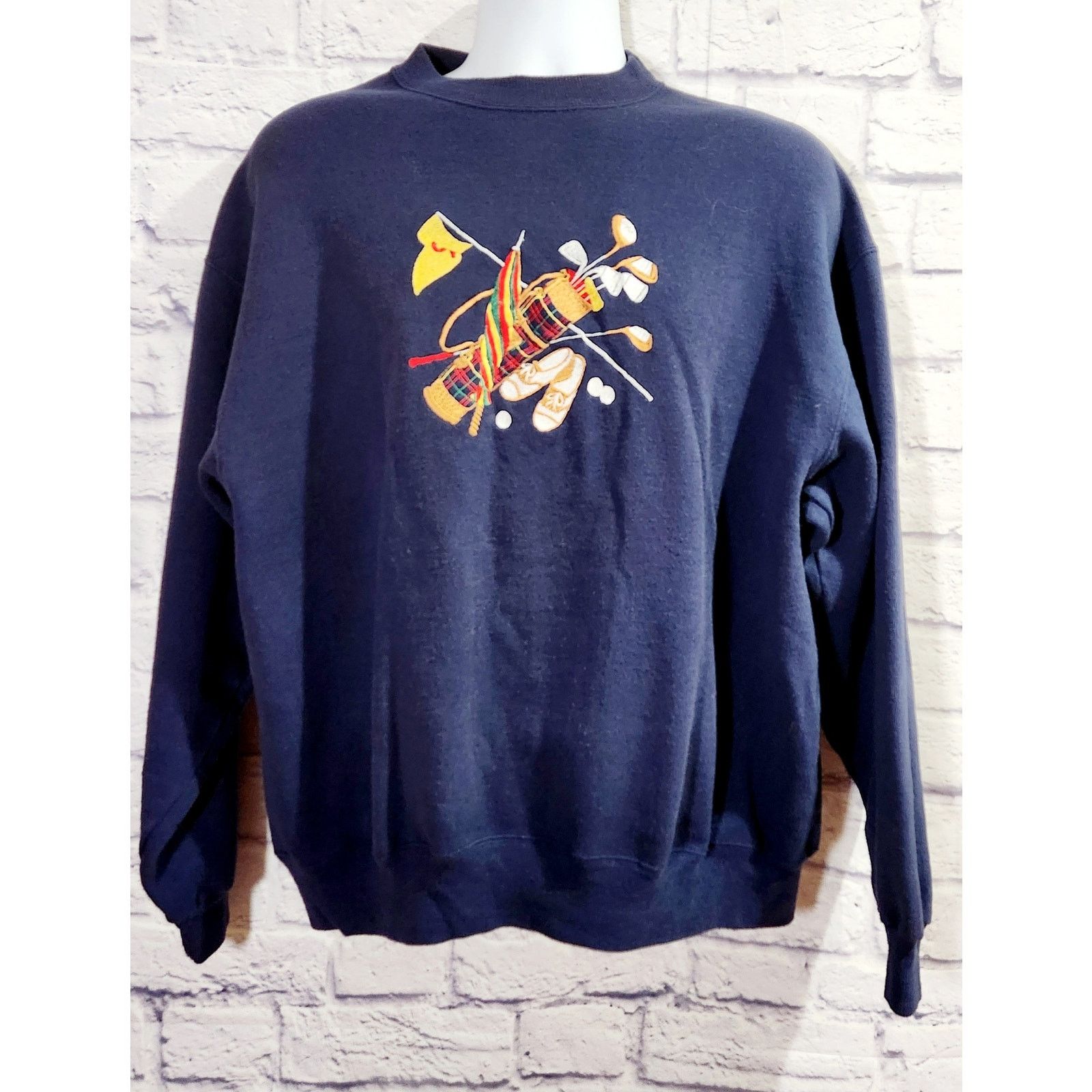 Other Vintage Blue Embroidered Golf Clubs Sweatshirt 3XL Size US XXL / EU 58 / 5 - 1 Thumbnail
