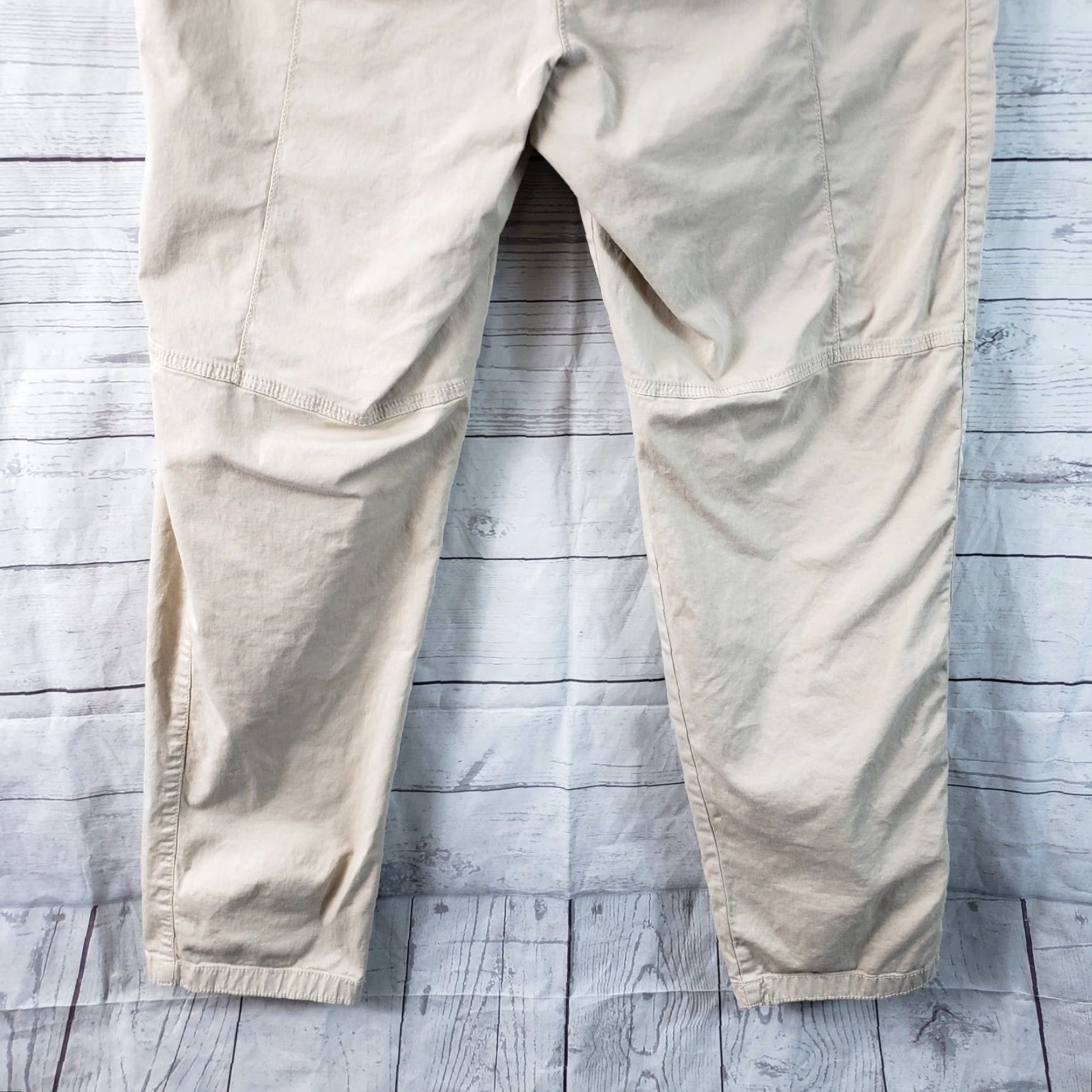 Vintage Chico's Womens Pants Sz 12 Beige Zip Pockets Cotton Blend Mid Rise Size 34" / US 12 / IT 48 - 5 Thumbnail