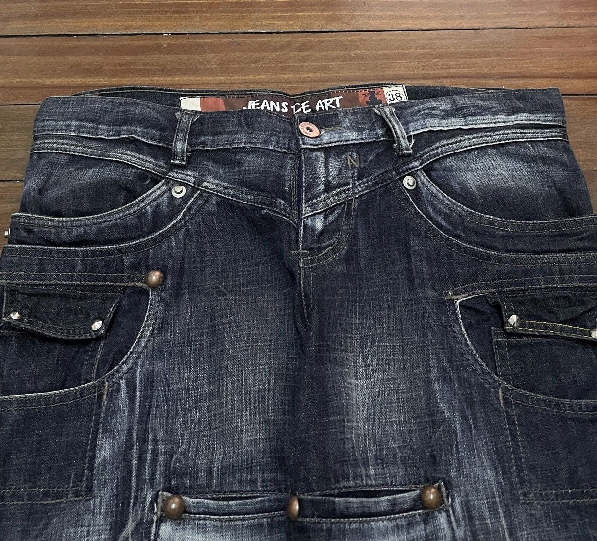14th Addiction Rare Vintage Japanese Brand Jean De Art Baggy Jeans 1990s Size US 38 / EU 54 - 3 Thumbnail