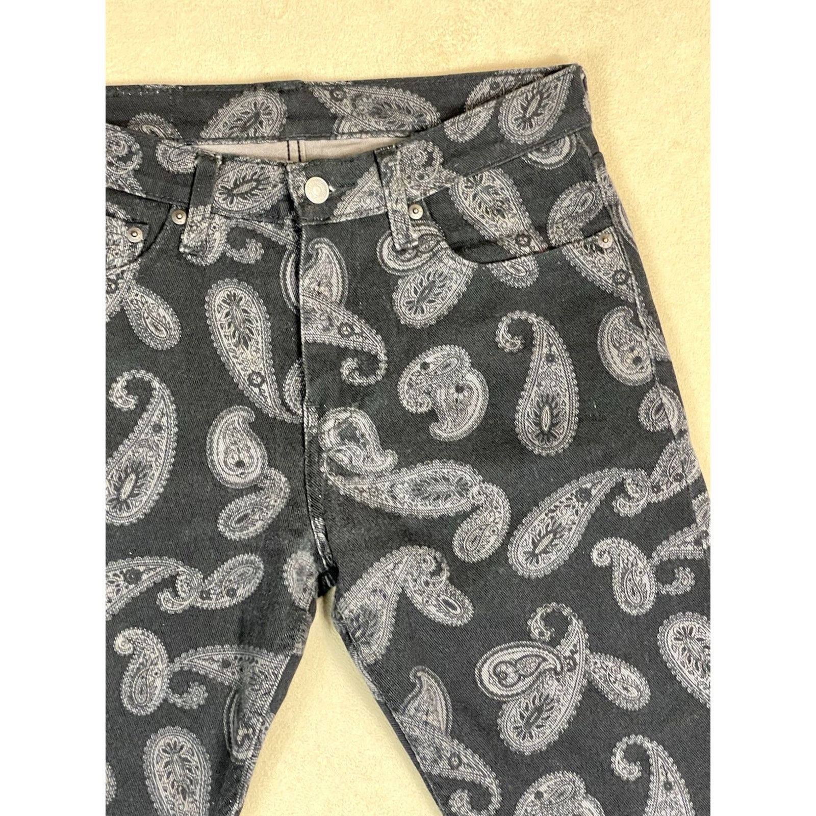 Levi's Levis Jeans Mens 29x30 Black 512 Paisley Denim Casual Denim Tapered Adult Regular Mens Jeans 90s Theme Size US 29 - 3 Thumbnail