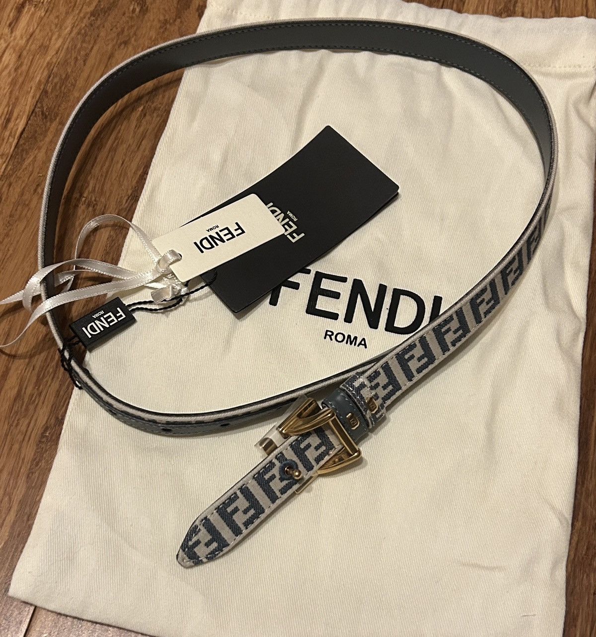Fendi Fendi FF Woven Fabric Reversible Double Side Belt Size ONE SIZE - 2 Thumbnail