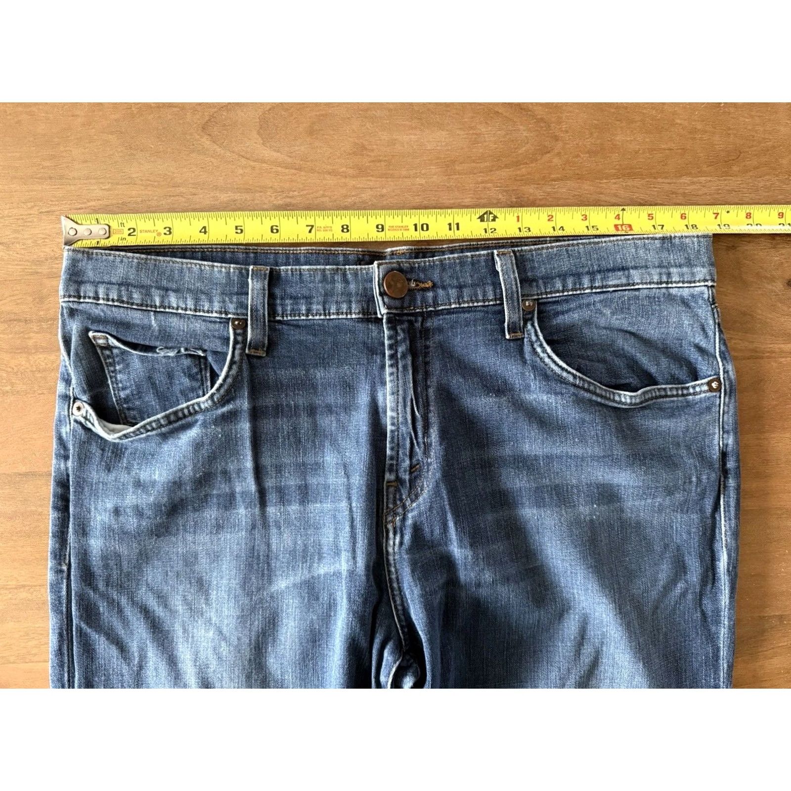 J Brand J Brand Kane Jeans Mens Size 36 Slim Straight Denim Blue 5-Pocket Logo Zipper Button Inseam 28" Regular Rise Mid Vintage: No Size US 37 - 7 Thumbnail