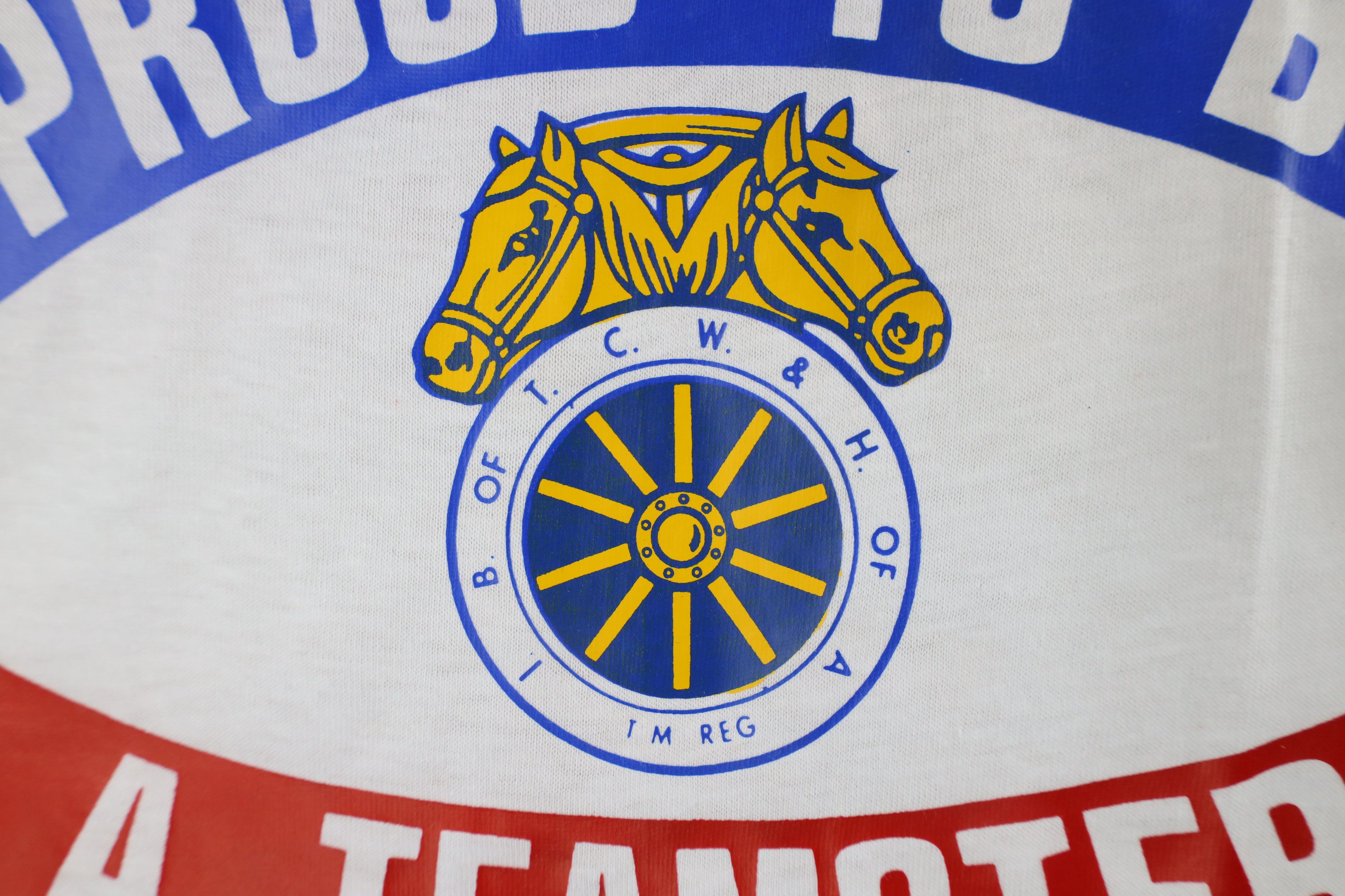 Vintage Deadstock Vintage 70s Union Made Teamster T-Shirt White USA Size US L / EU 52-54 / 3 - 5 Thumbnail