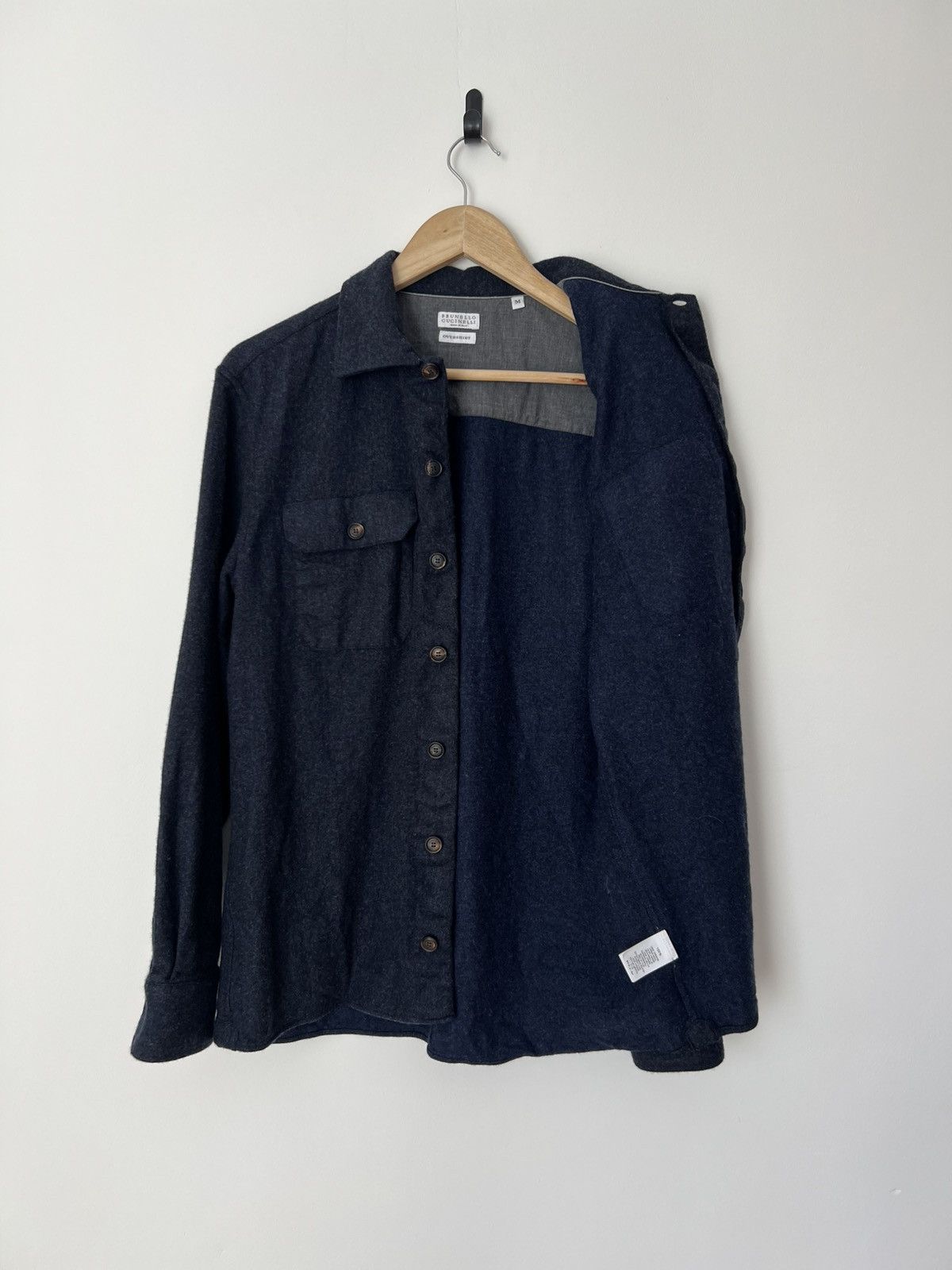 Brunello Cucinelli Brunello Cucinelli Virgin Wool Overshirt Size M Size US M / EU 48-50 / 2 - 2 Thumbnail