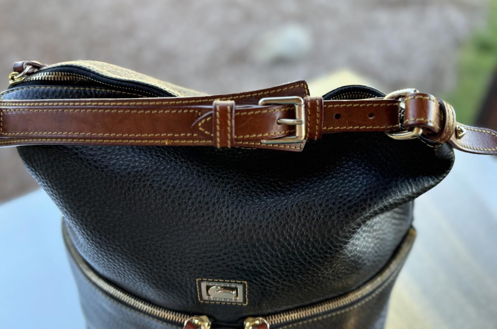 Dooney & Bourke Dooney & Bourke Dillen Pocket Navy Pebbled Leather Hobo Bag Size ONE SIZE - 3 Thumbnail