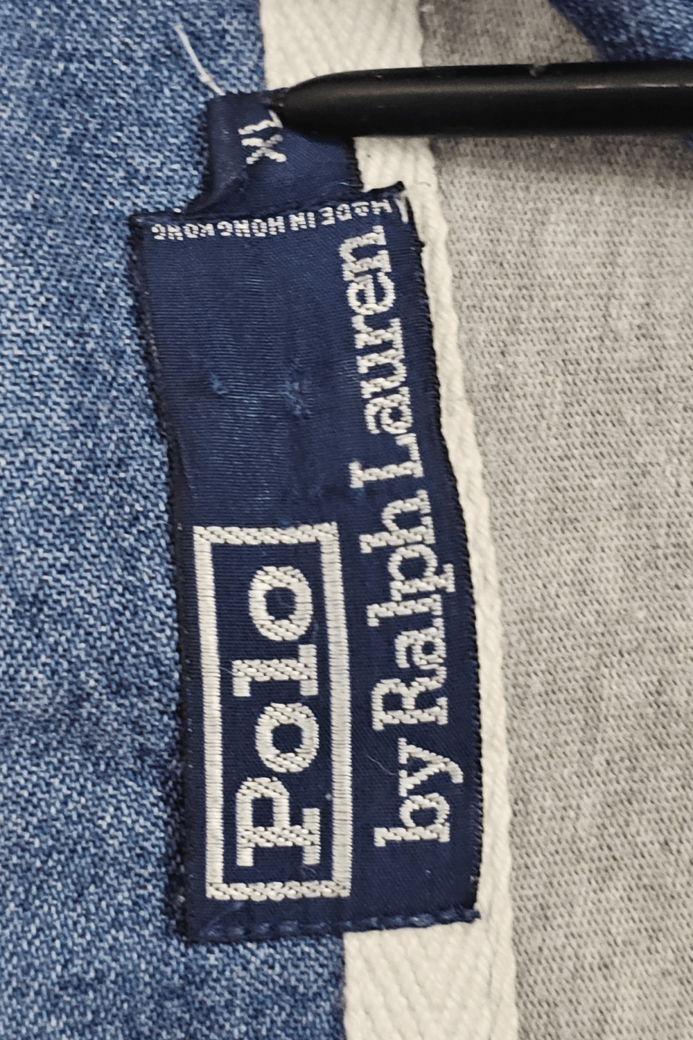 1993 PRL Multi-Stripe Rugby - Denim Collar - Hong Kong Made image 5