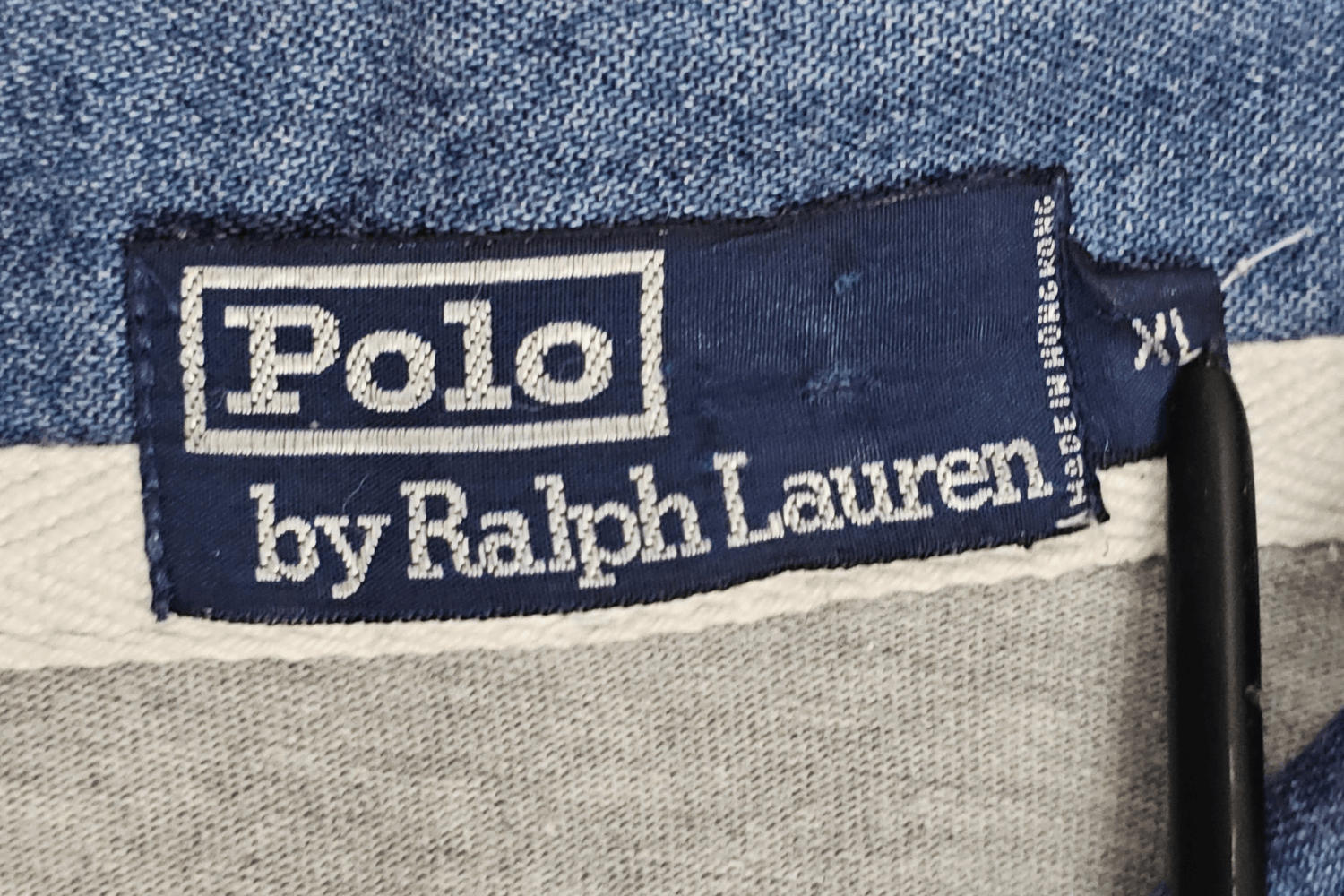 Polo Ralph Lauren 1993 PRL Multi-Stripe Rugby - Denim Collar - Hong Kong Made Size US XL / EU 56 / 4 - 5 Thumbnail