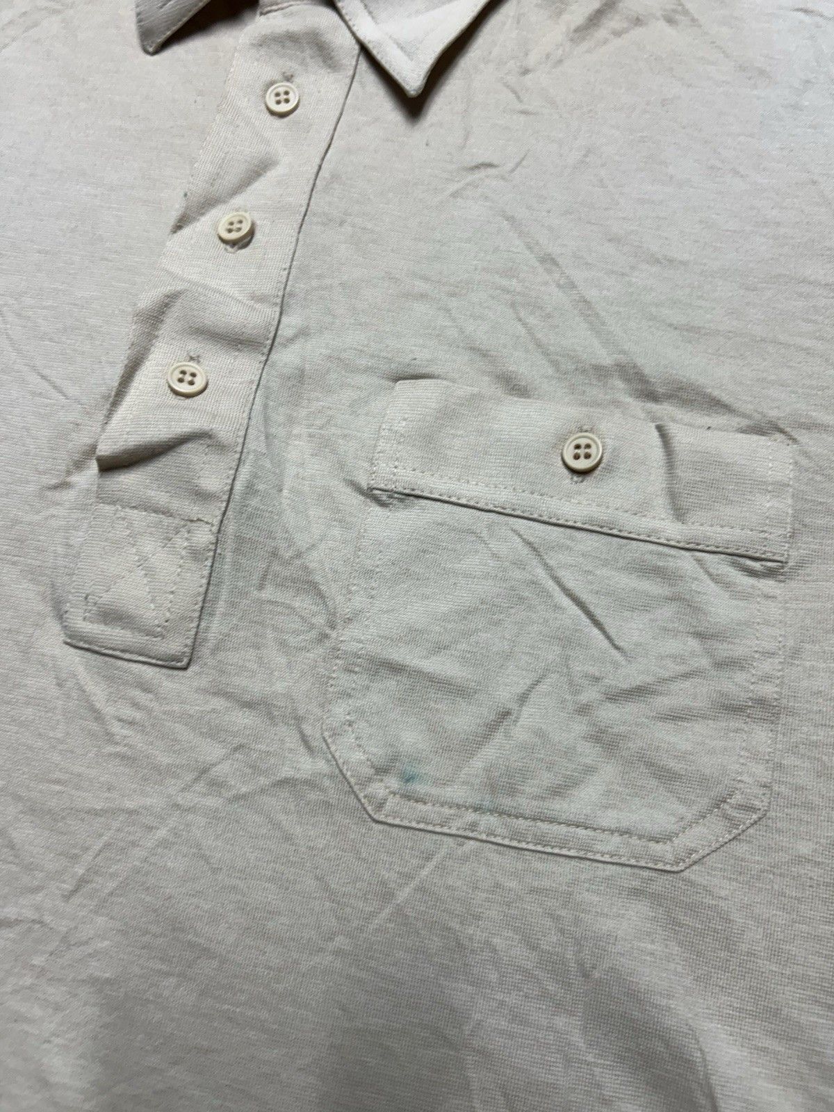 Vintage Vtg 80s polo shirt beige tan soft golf poly cotton medium Size US M / EU 48-50 / 2 - 3 Thumbnail