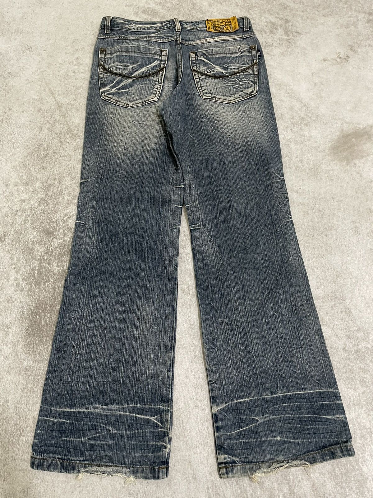 Hysteric Glamour Eloico japan Super flared Acid Wash denim Size US 31 - 7 Thumbnail