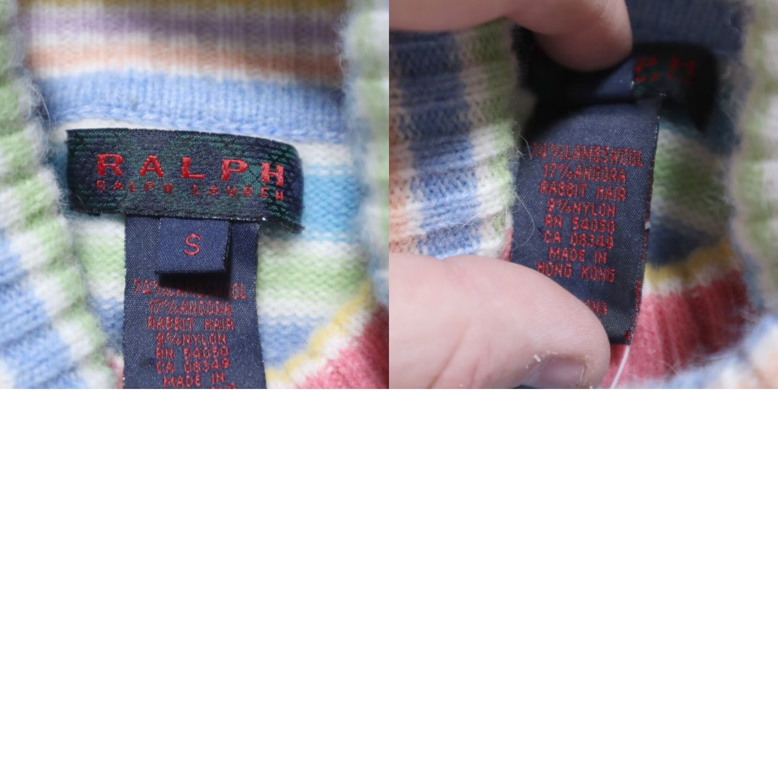 Ralph Lauren Ralph Lauren Turtleneck Sweater Small Rainbow Stripe Lambswool Angora Size S / US 4 / IT 40 - 8 Thumbnail