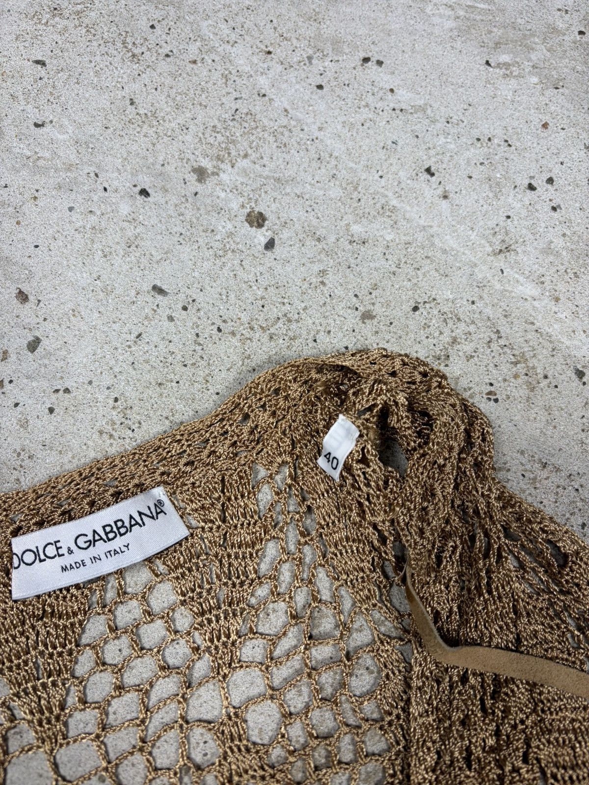 Dolce & Gabbana Rare SS 1997 Dolce & Gabbana Sheer Knit Crochet Mini Dress Size S / US 4 / IT 40 - 8 Thumbnail