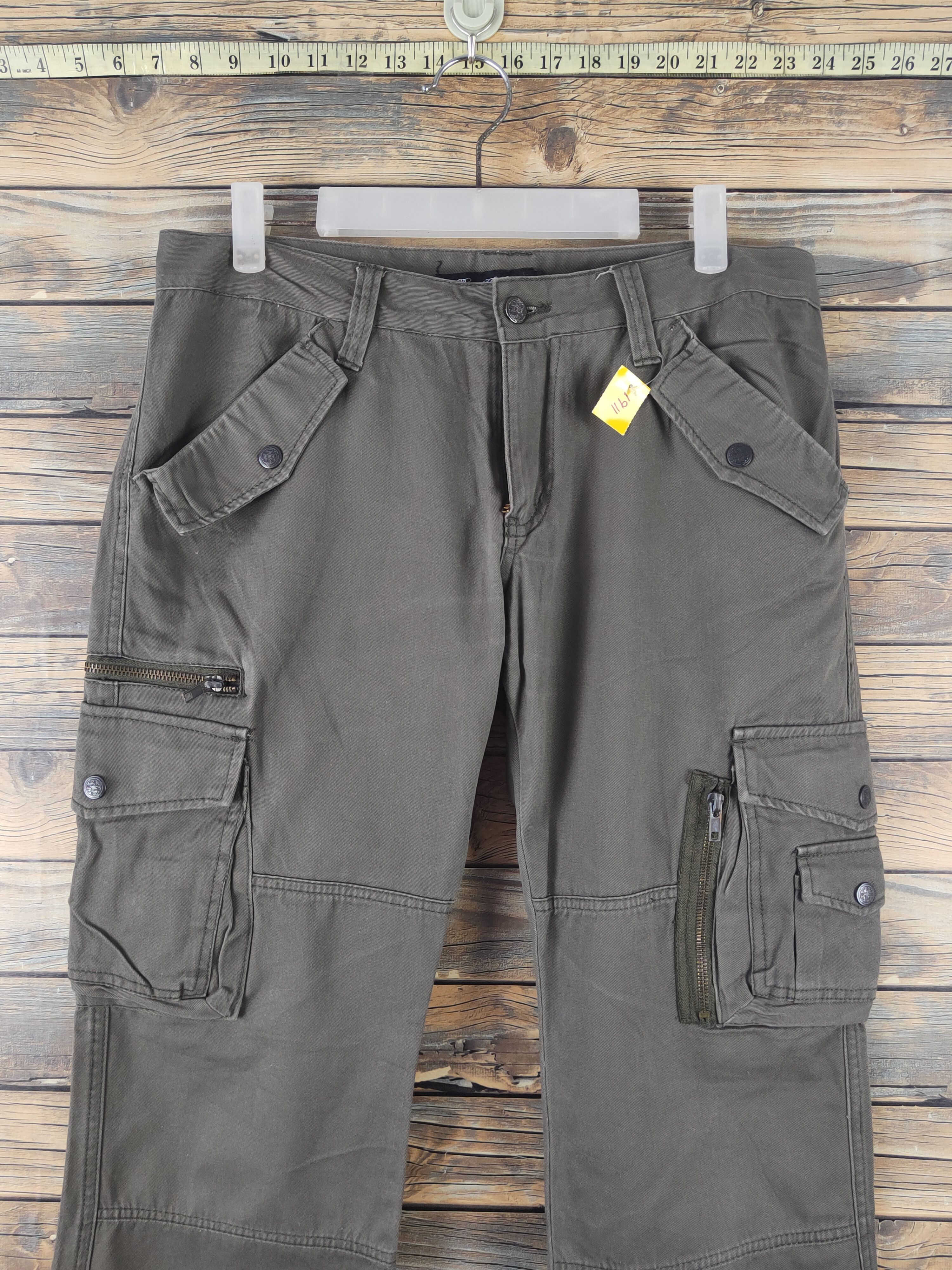 Japanese Brand DL Root Three Dark Olive Multipocket Cargo Pants #1911 Size 33" - 2 Thumbnail