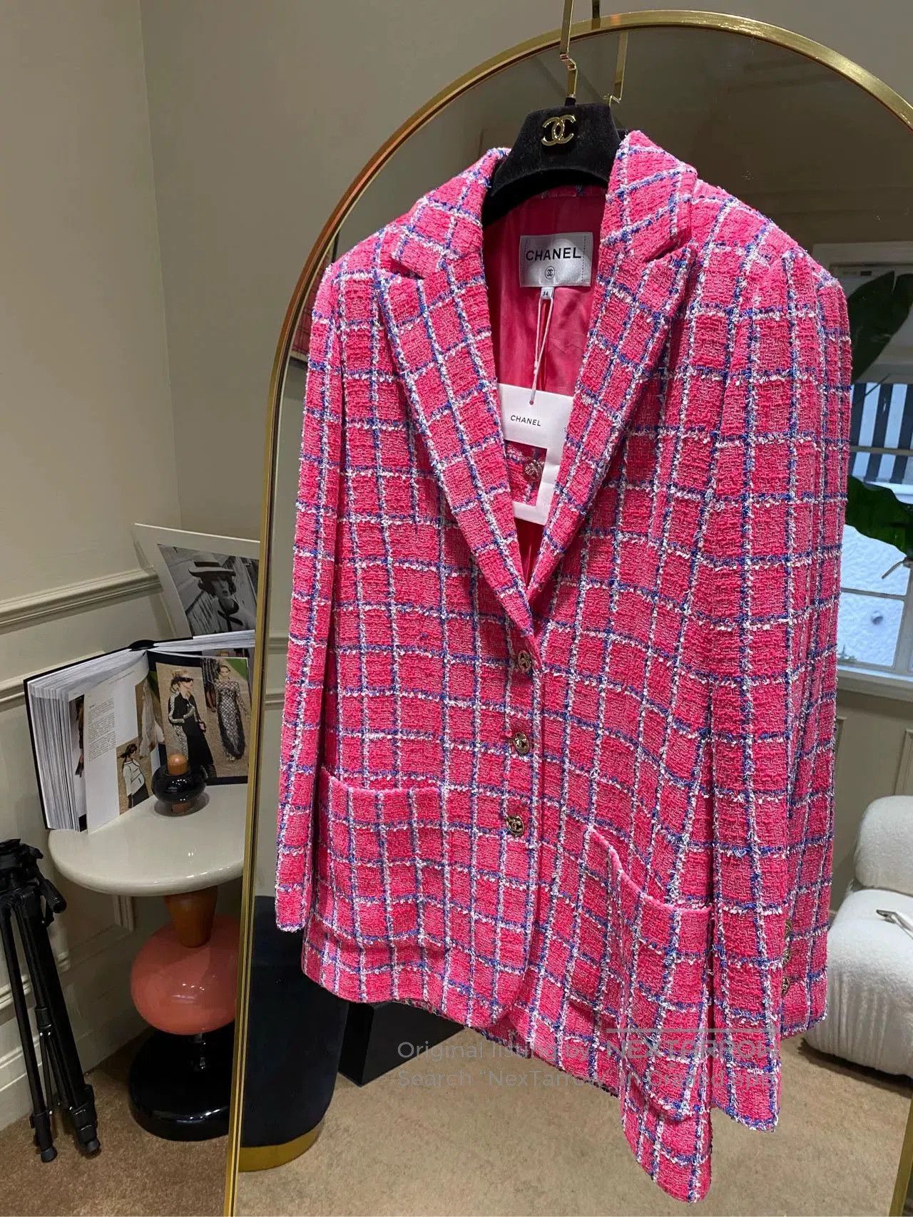 Chanel Chanel Pink Plaid Blazer Coat FR34. Size US XS / EU 42 / 0 - 1 Thumbnail