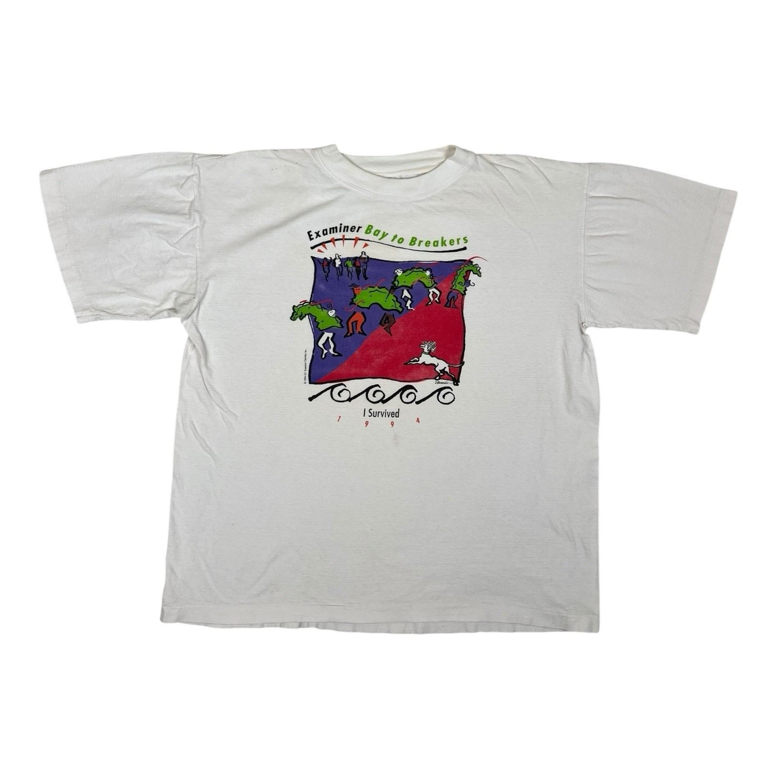 Vintage Vintage Examiner Bay To Breakers I Survived T-Shirt 90’s 199 Size US L / EU 52-54 / 3 - 1 Thumbnail