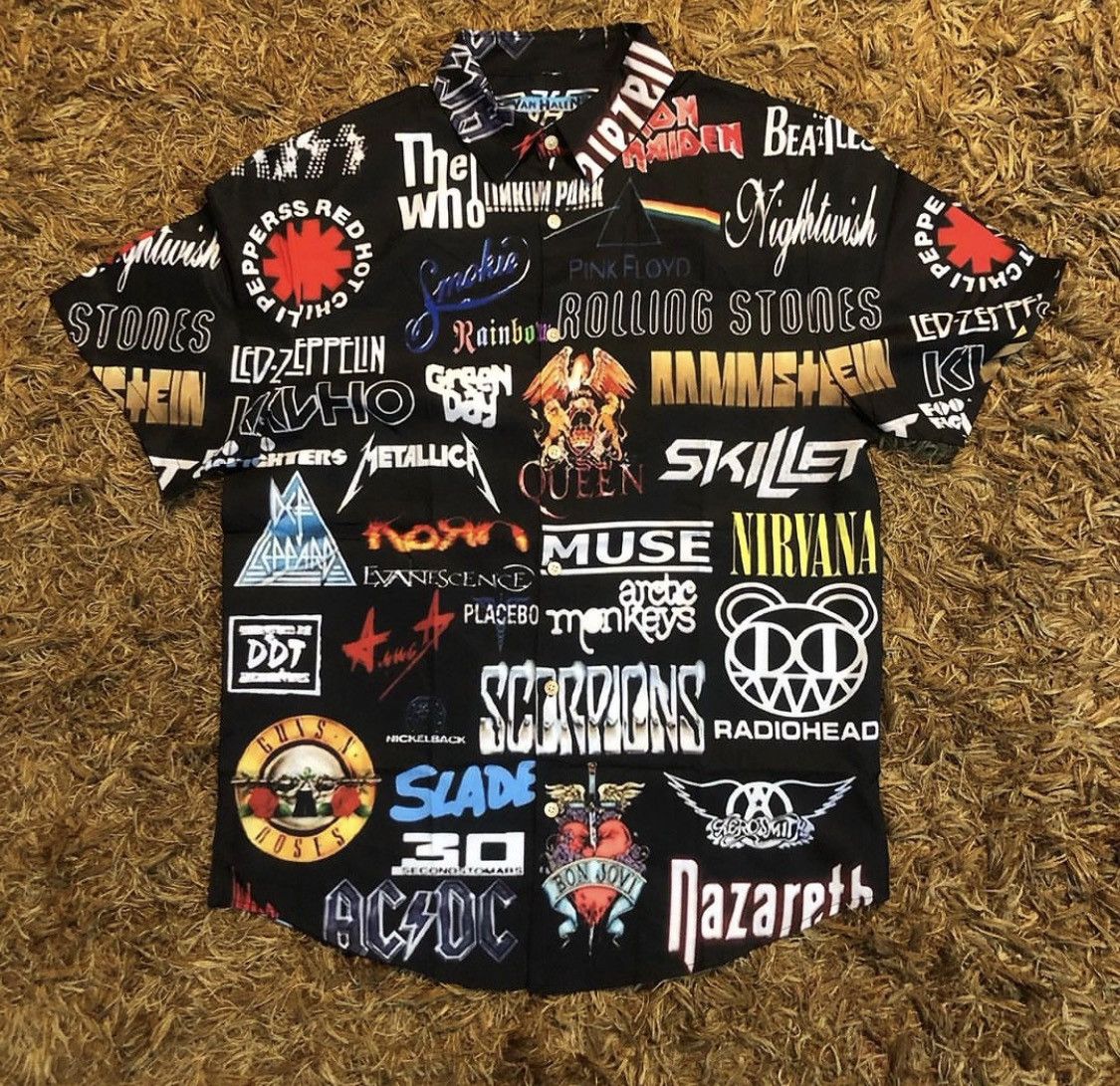 rare full print band rock shirts