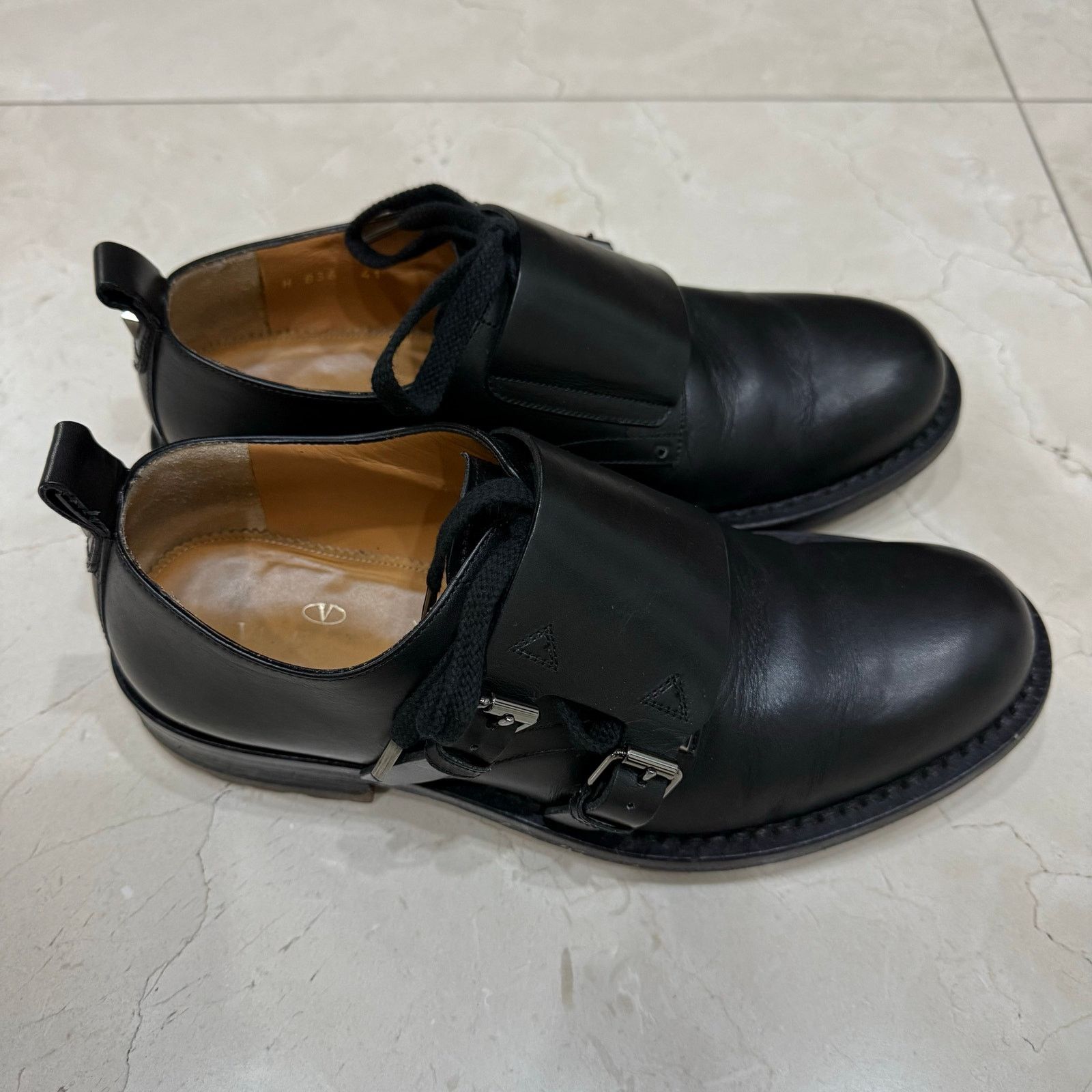 Valentino $1195 Value Black Valentino Garavani Double Monk Strap Shoe Size US 8 / EU 41 - 2 Thumbnail