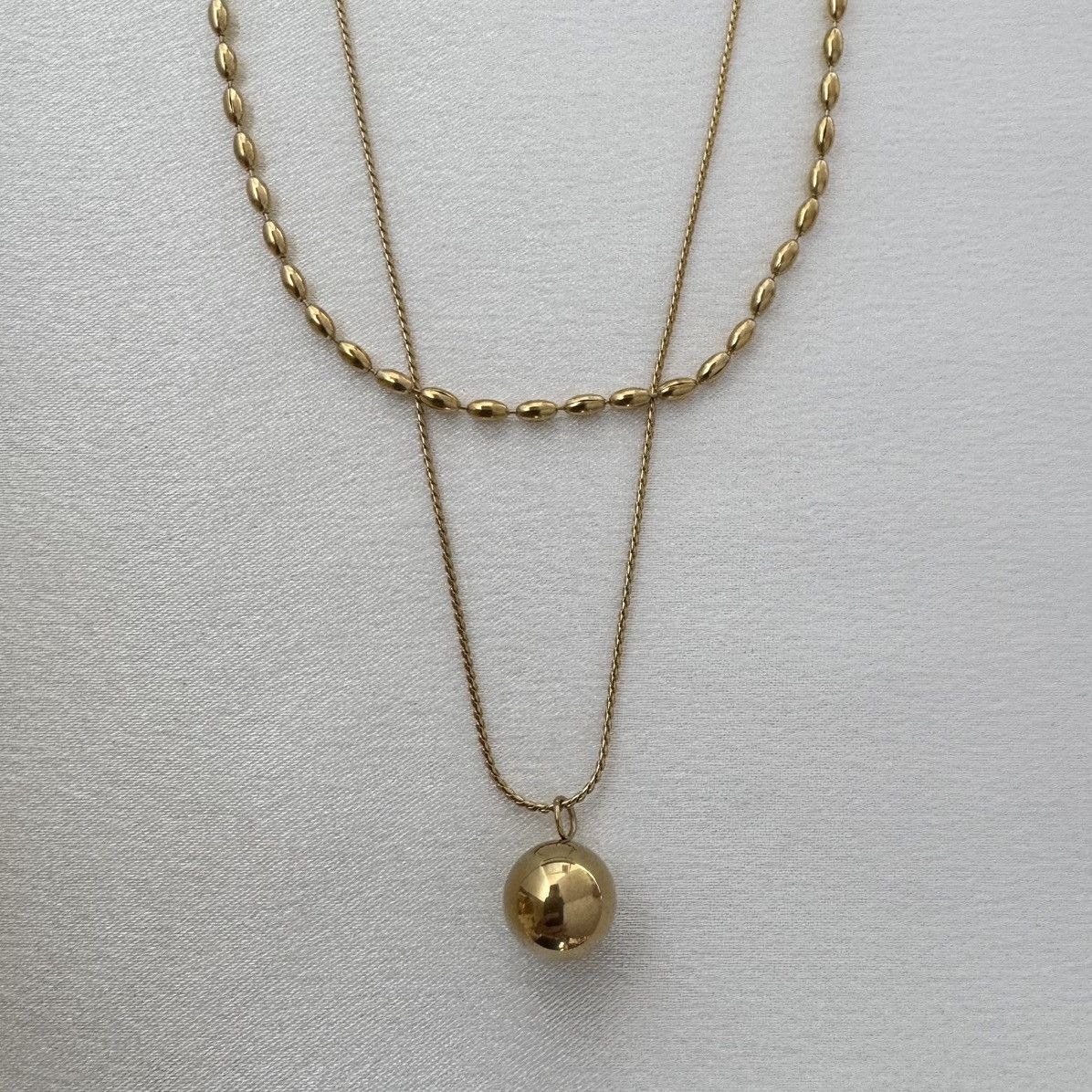 Other Layered Metal Ball Pendant Necklace for Women Size ONE SIZE - 1 Thumbnail