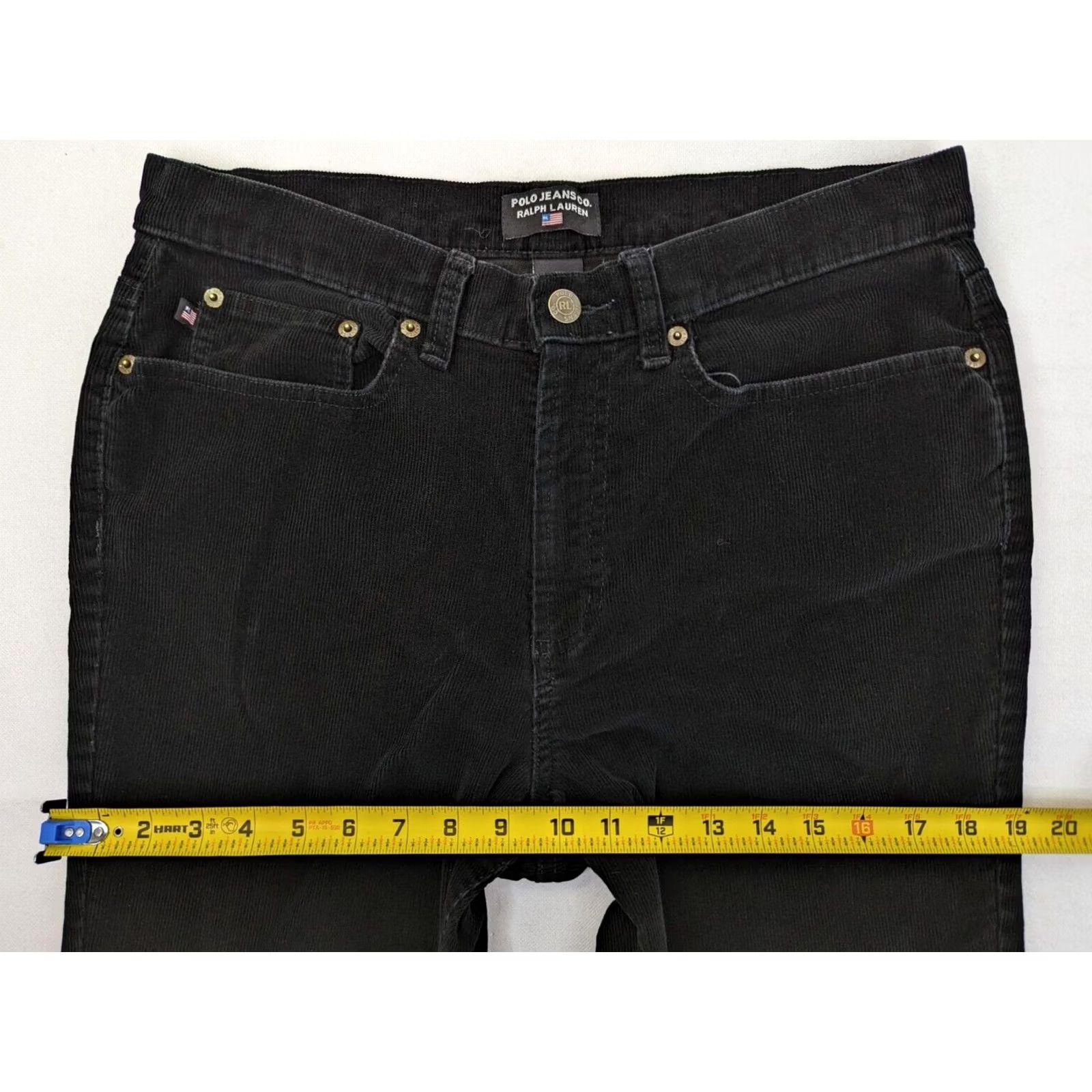 Polo Ralph Lauren VINTAGE Polo Ralph Lauren POLO Corduroy Black Straight Leg Pants Women 10 30x31 Cotton Size 32" / US 10 / IT 46 - 6 Thumbnail