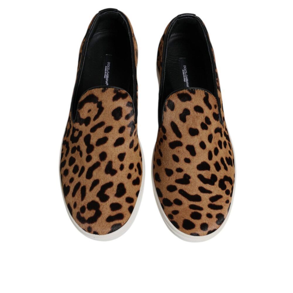 Dolce & Gabbana Dolce & Gabbana Brown Calfskin Fur Leopard Sneakers Shoes Size US 8.5 / EU 41-42 - 3 Thumbnail