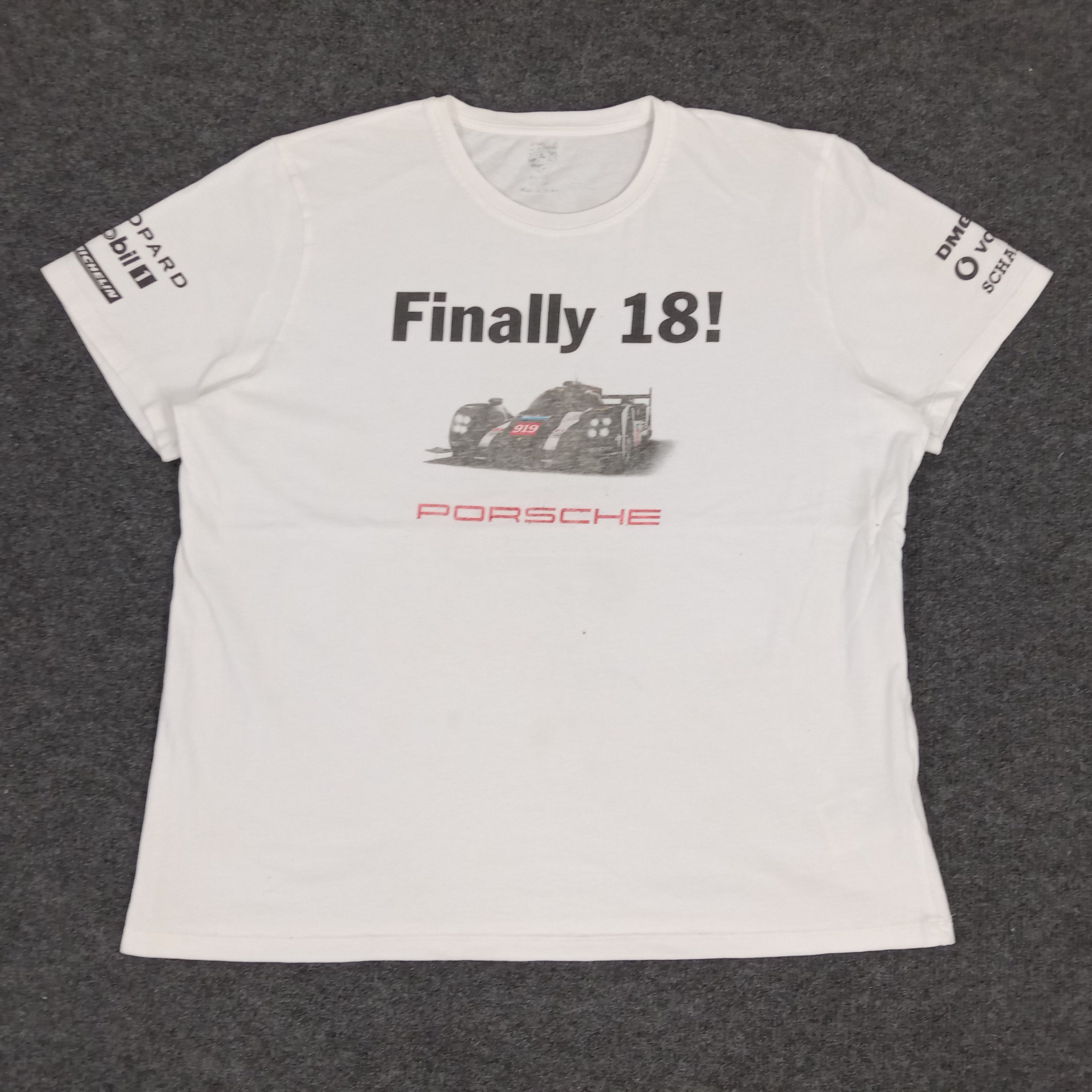 Porsche Design × Vintage Porsche Finally 18! Formula One Racing Tshirt Size US XL / EU 56 / 4 - 1 Thumbnail