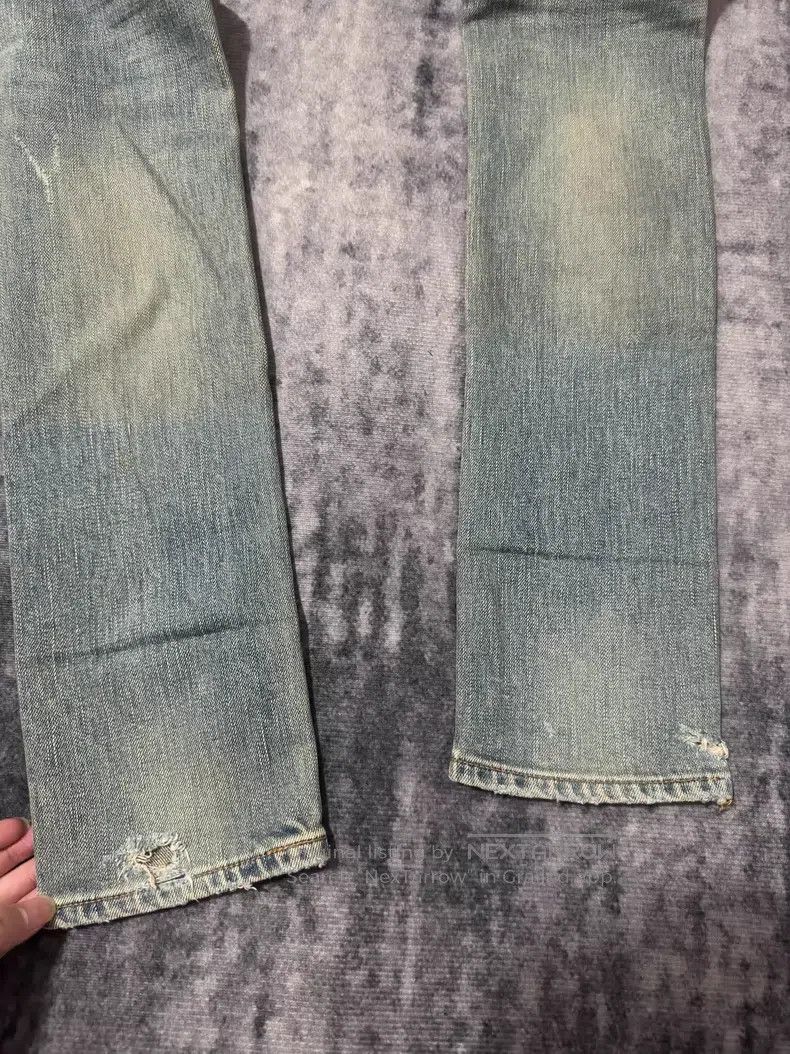 Saint Laurent Paris Saint Laurent Paris Light Blue and Yellow Mud Ripped Big D Size 25" / US 0 / IT 36 - 5 Thumbnail