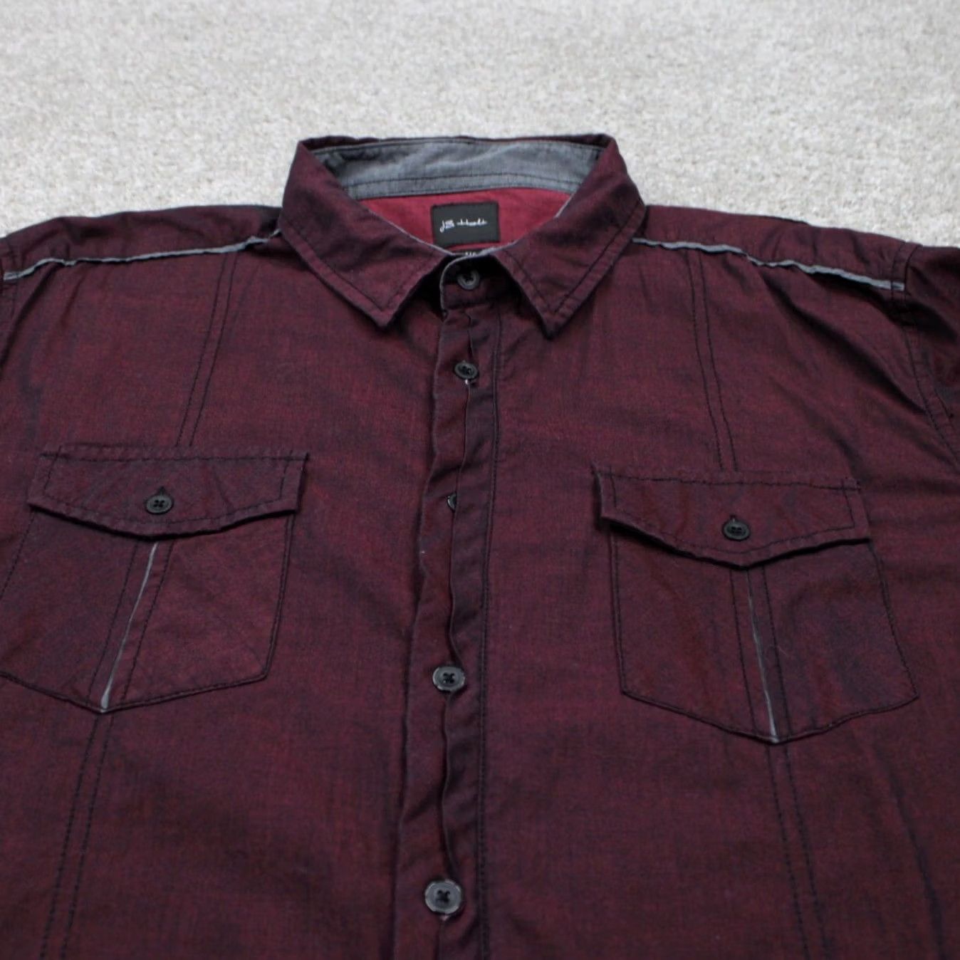 Vintage J.B. Holt Athletic Fit Shirt Mens Large Red Cotton Stretch Long Sleeve Button Up Size US L / EU 52-54 / 3 - 5 Thumbnail