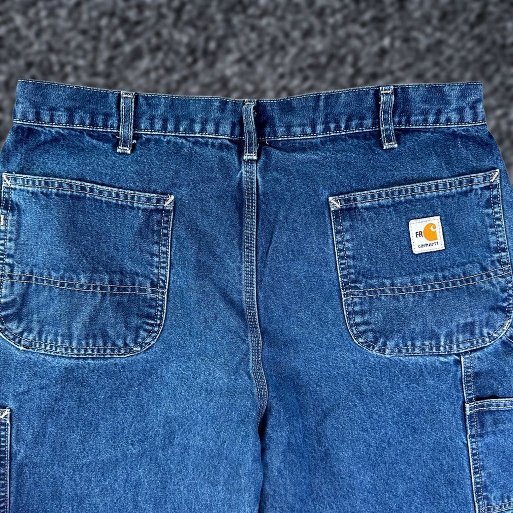 Carhartt Carhartt Jeans Blue Men's 38X34 Original Fit Denim Straight 5-Pocket Button Closure FR Distressed" Size US 38 / EU 54 - 1 Thumbnail