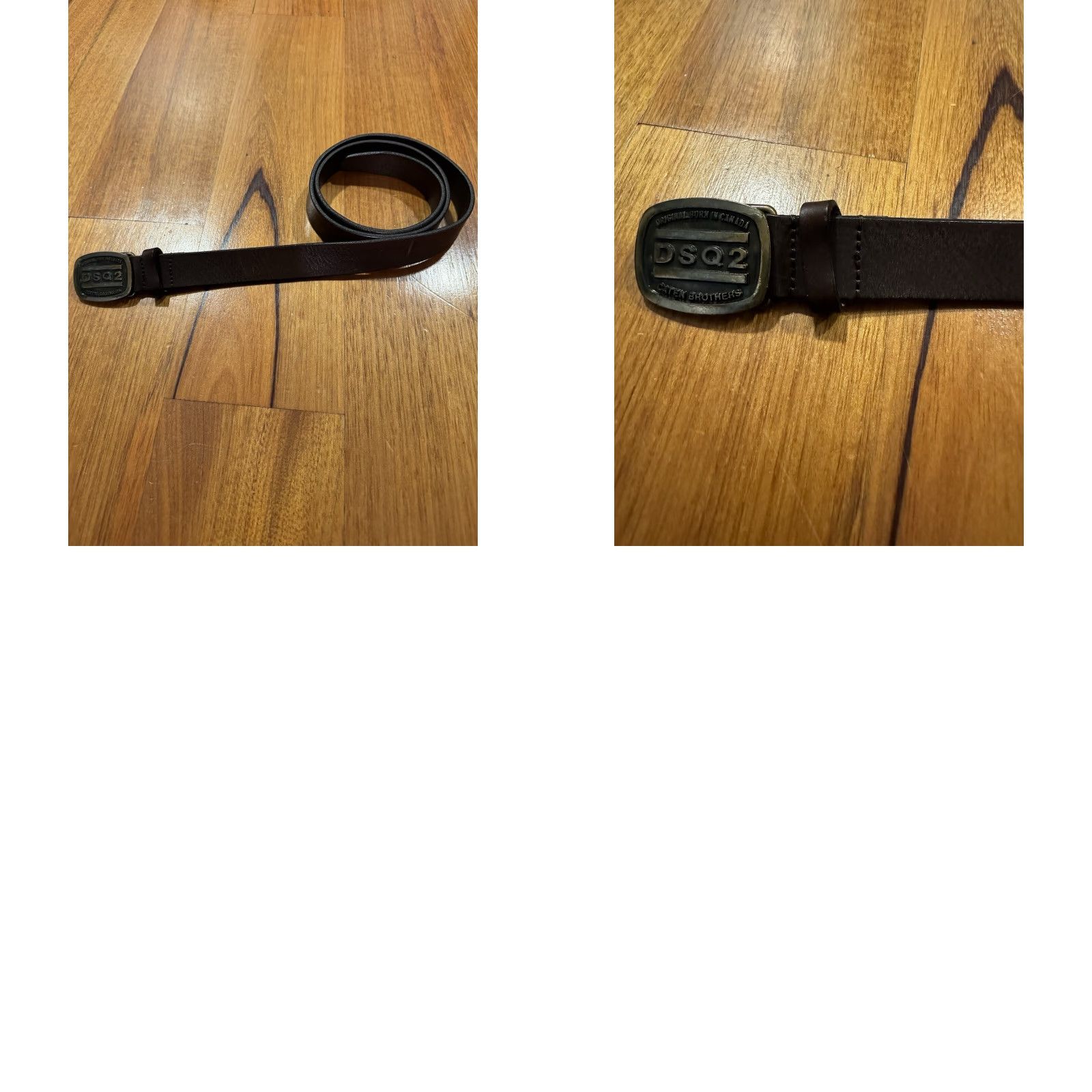 Dsquared2 VINTAGE DSQUARED LOGO Belt Leather Brown Made in Italy | Men | L | Brass Hardware Size ONE SIZE - 9 Thumbnail