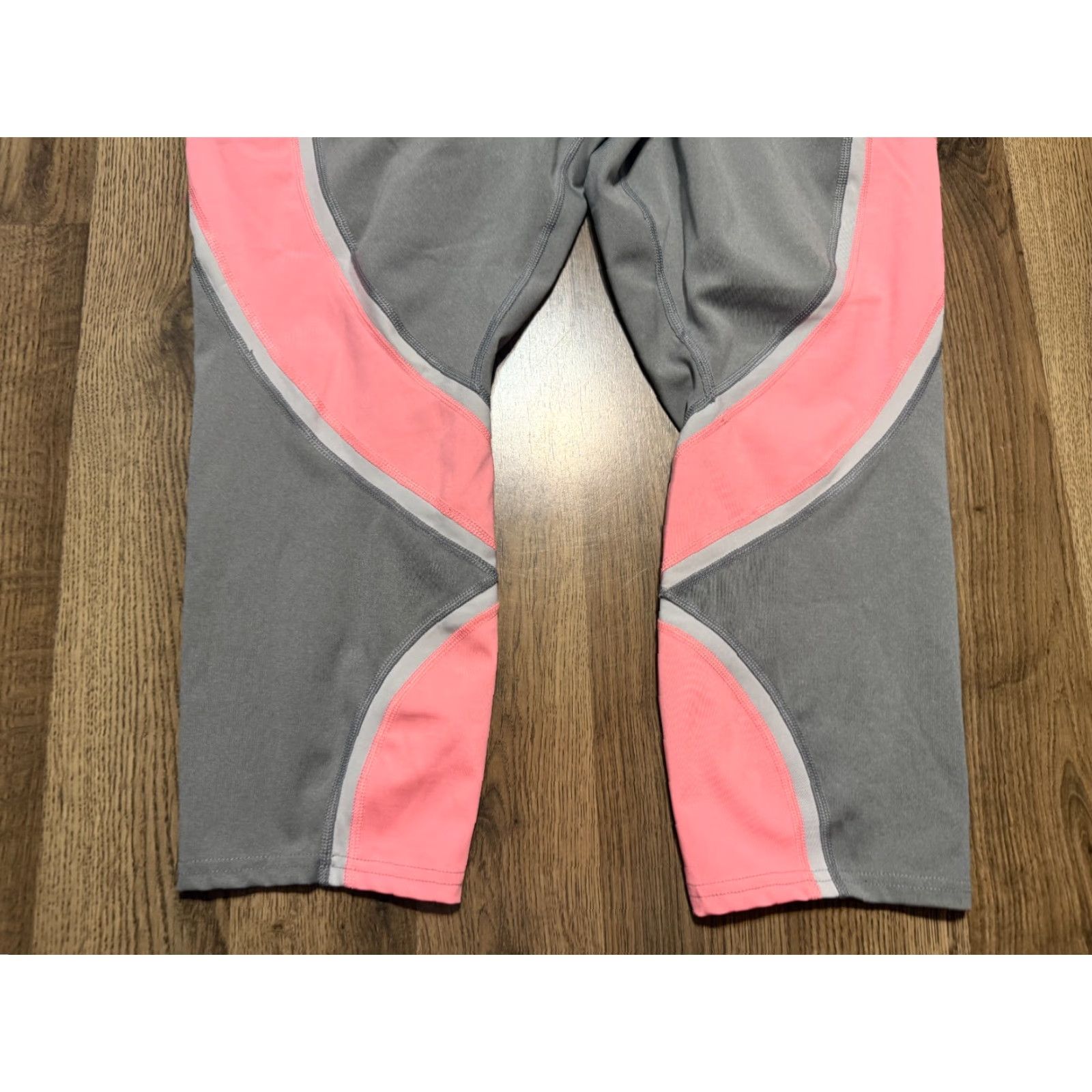 Avia AVIA Leggings, Women's XL, Cropped, Grey Pink, Athletic Wear, High Rise, Yoga, Regular, Casual, Activewear, Pants, Modern, Fall Spring Summer, Womens Size 40" / US 18 - 3 Thumbnail