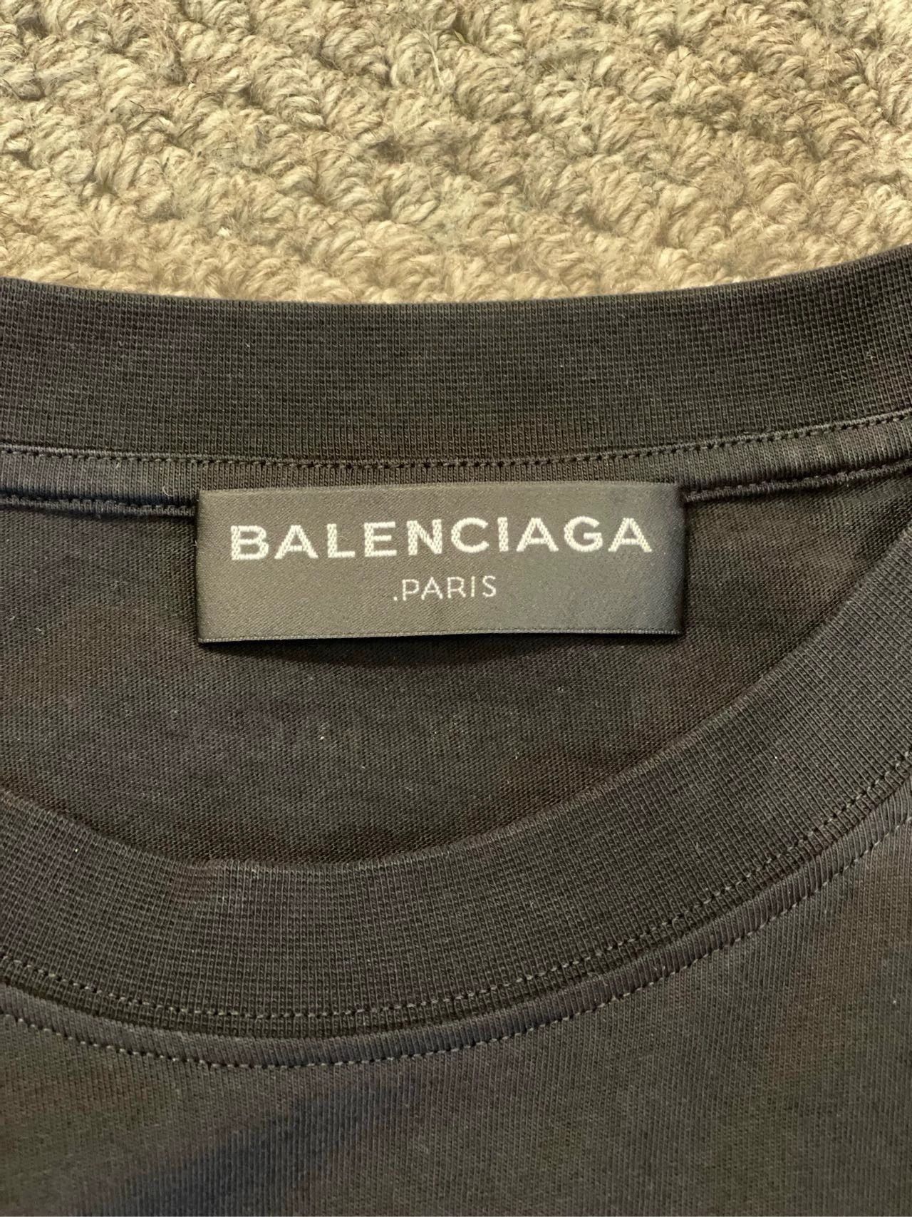 Balenciaga Balenciaga Black Paris Night Print Round Neck Short Sleeve Size US XL / EU 56 / 4 - 2 Thumbnail