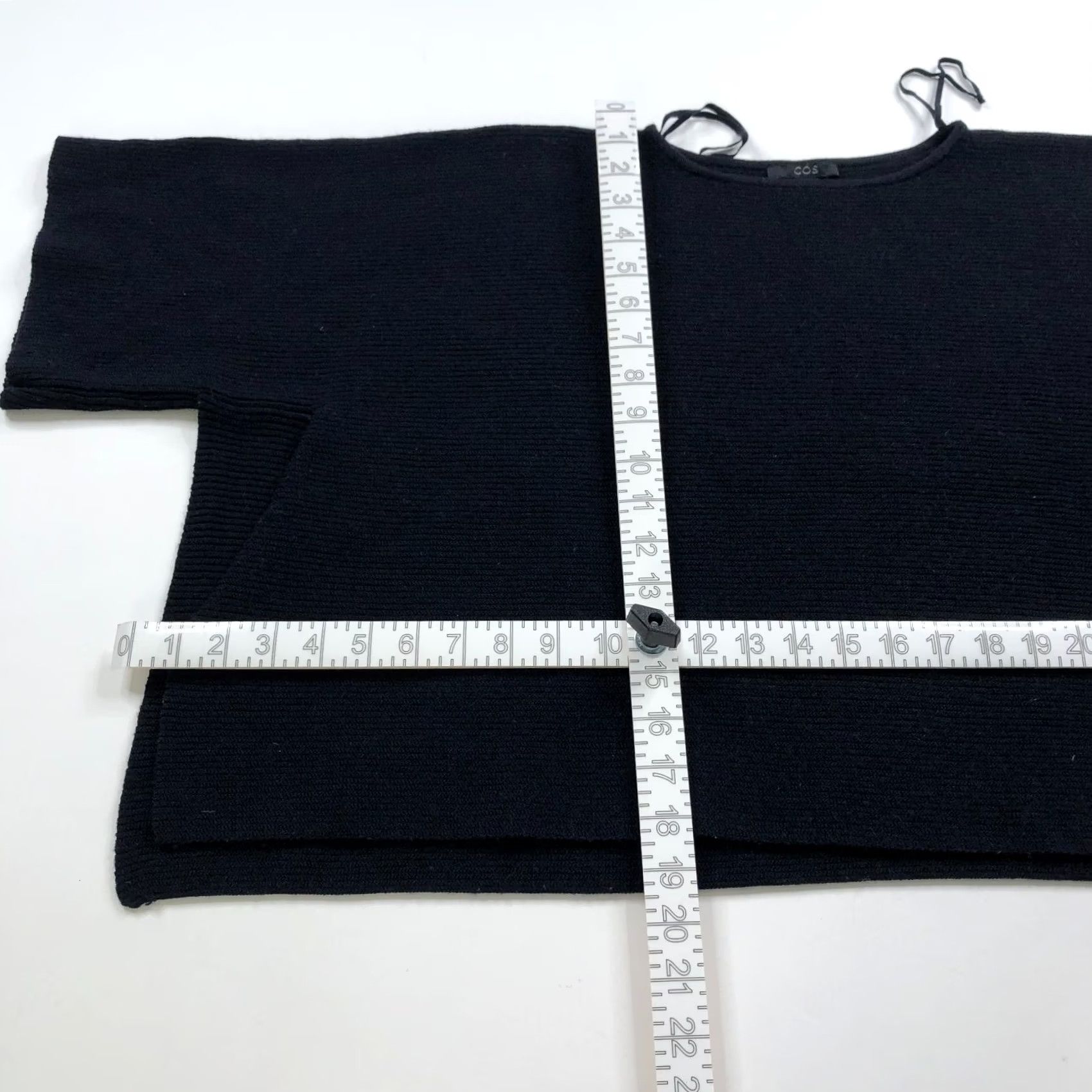 Cos COS Boxy Women's Small Boat Neck Pullover Sweater Ribbed Black Size S / US 4 / IT 40 - 6 Thumbnail