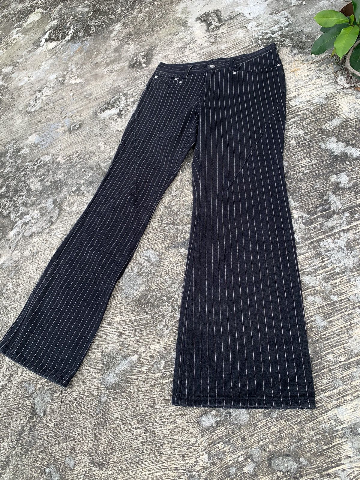 If Six Was Nine × Le Grande Bleu (L.G.B.) × Tornado Mart Flare Asm atelier sab men stripe bootcut jeans Size US 30 / EU 46 - 5 Thumbnail