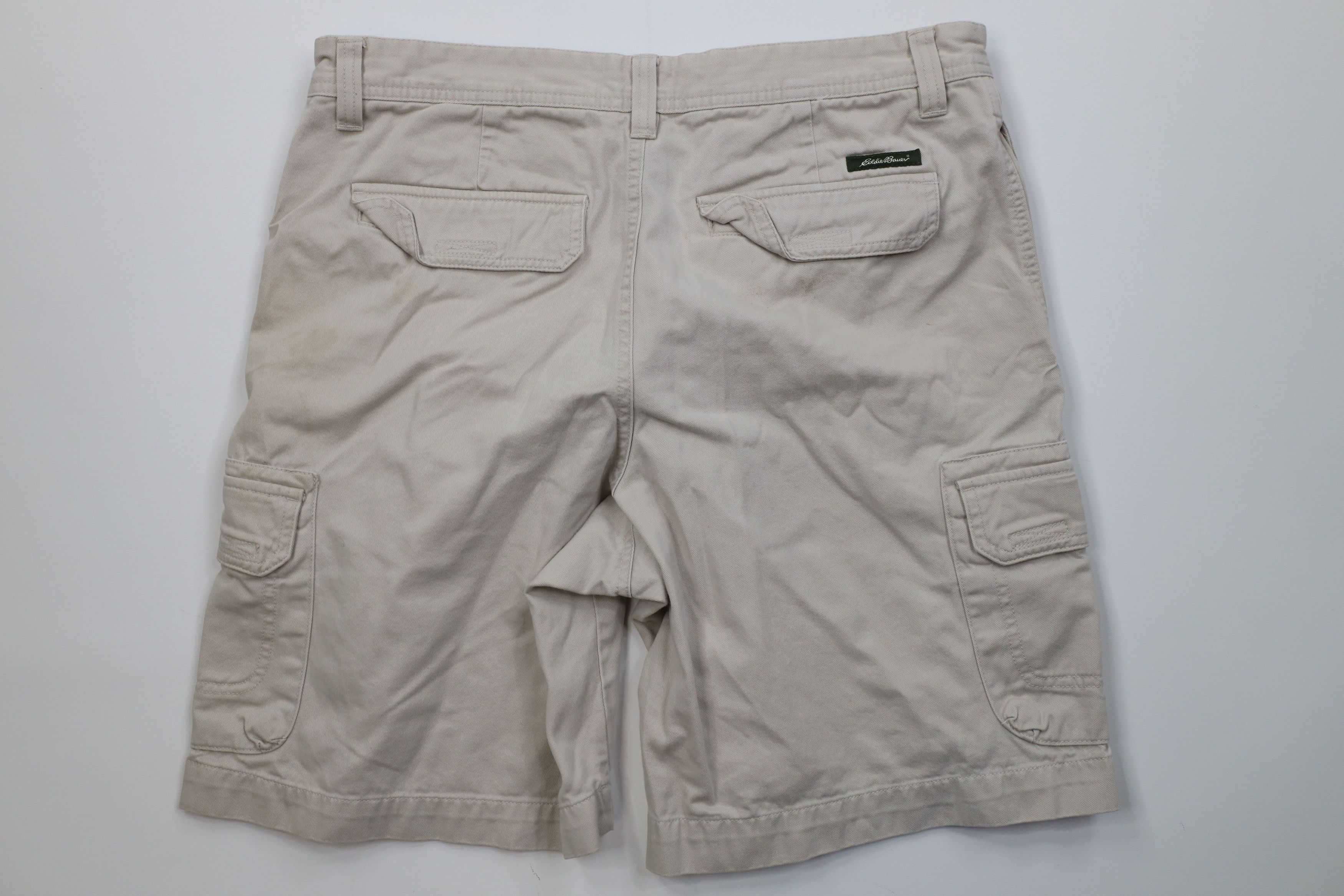 Eddie Bauer Vintage Eddie Bauer Heavyweight Cargo Shorts Beige Cotton Size US 35 - 9 Thumbnail
