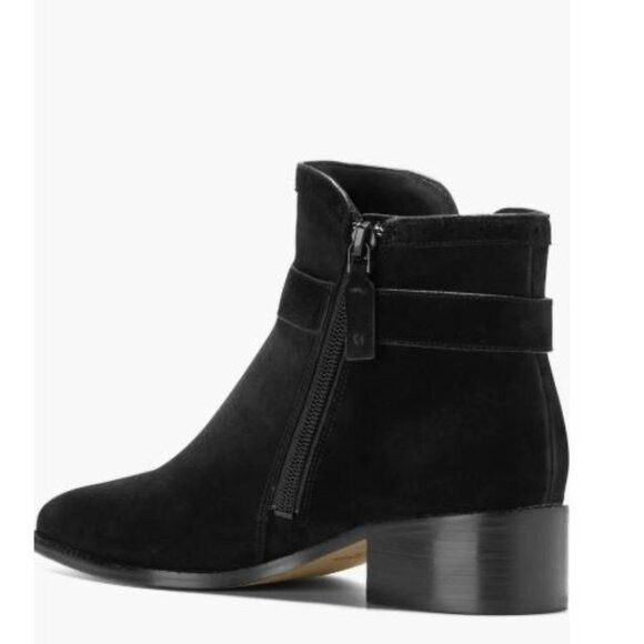 Cole Haan Cole Haan Womens Black Suede Side Zip Up Norella Buckle Ankl Size US 7.5 / IT 37.5 - 7 Thumbnail