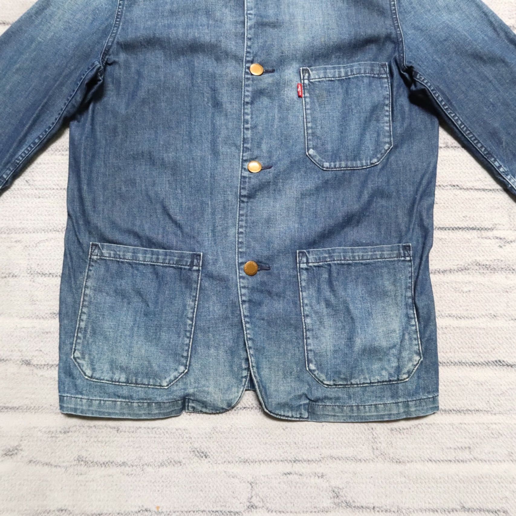 Levi's VINTAGE Sample Levis Distressed Denim Chore Coat Jacket Size M Medium Wash Premium Size US M / EU 48-50 / 2 - 3 Thumbnail