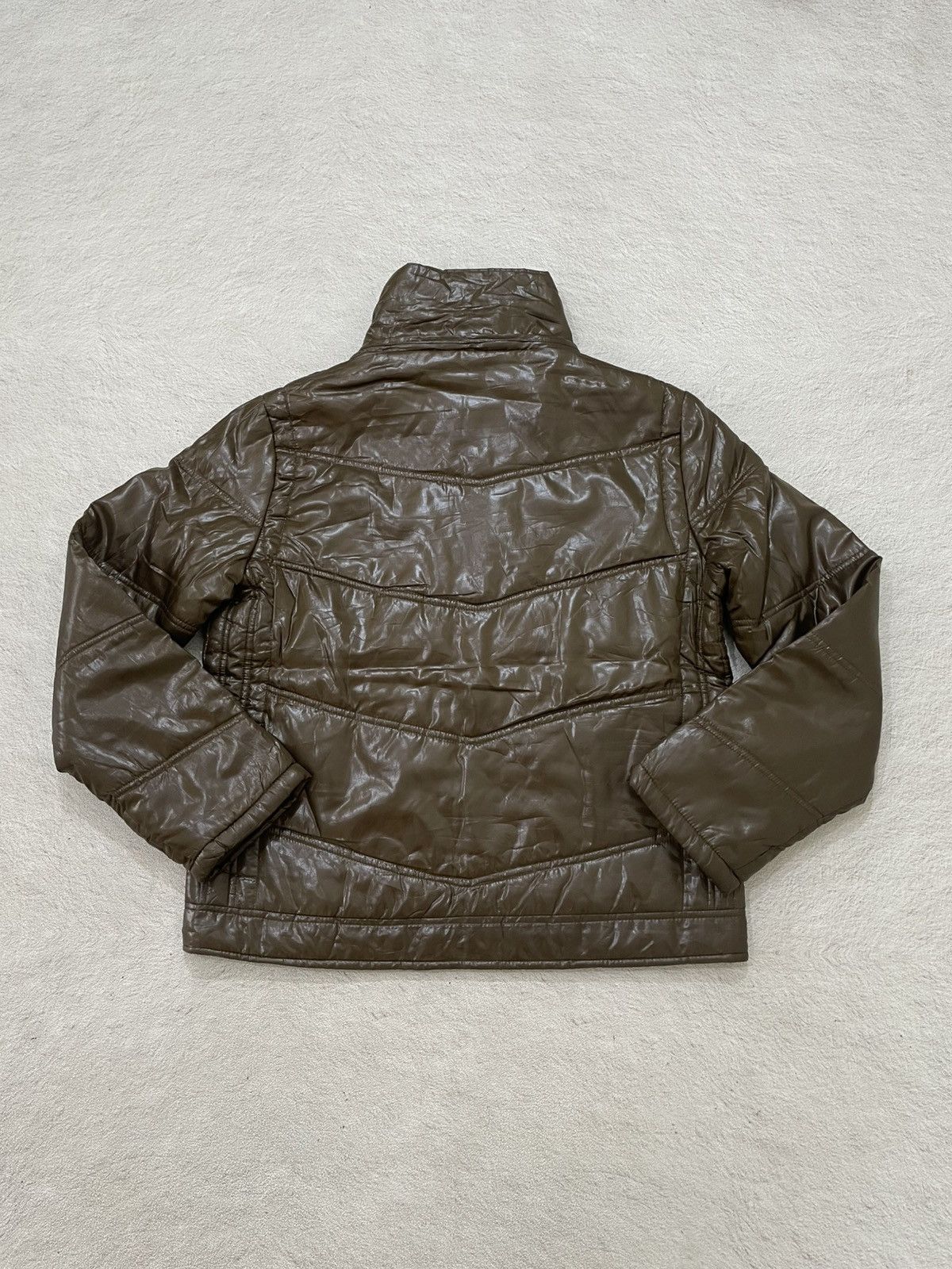 14th Addiction 2000s Japanese Brown Faux Leather Puffer Jacket Fur Hood Y2K Size US M / EU 48-50 / 2 - 10 Thumbnail