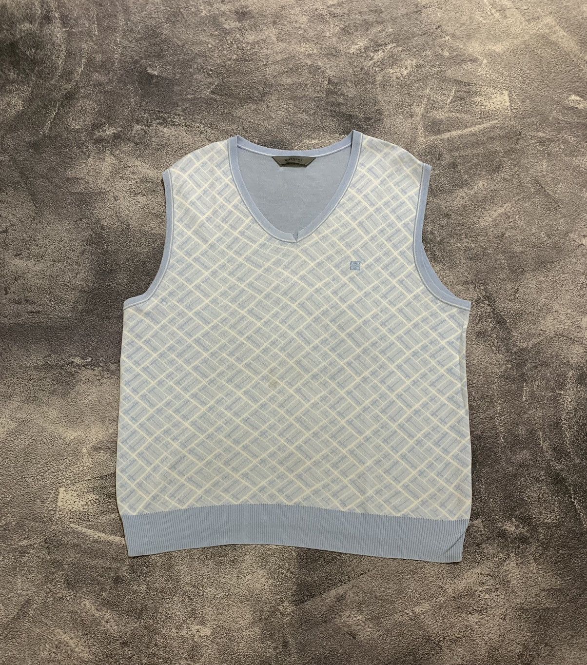 image of Givenchy Golf Pattern Vest in Blue, Men's (Size Medium)