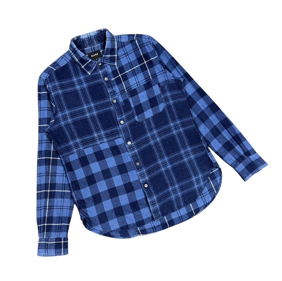 Beams Japan Vtg🔥Beams Japan Checked Patchwork Oxford Shirt Size US S / EU 44-46 / 1 - 5 Thumbnail