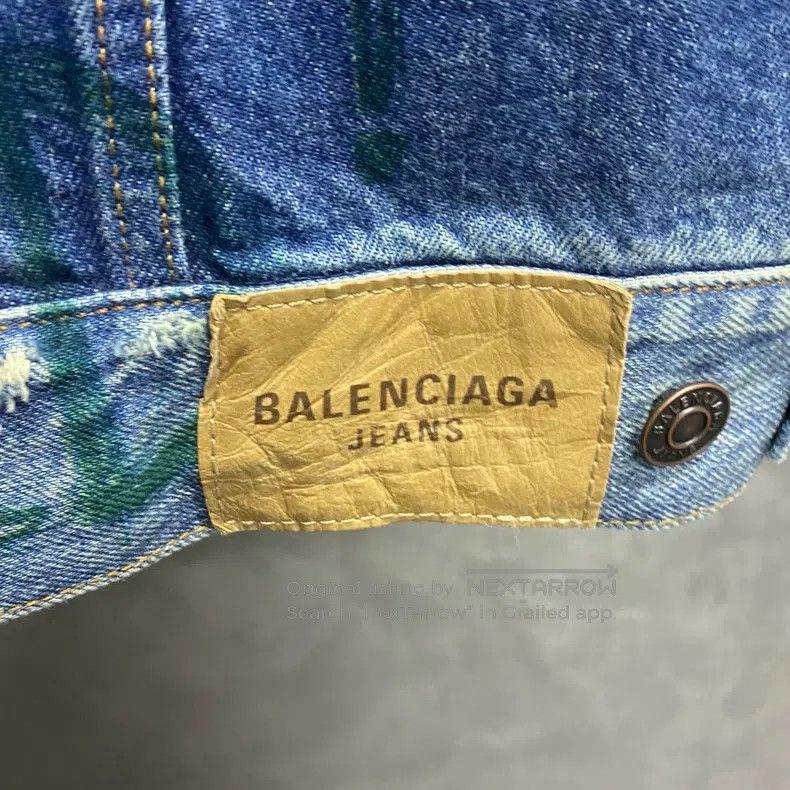 Balenciaga Balenciaga Blue Graffiti Pattern Logo Denim Jacket Size US S / EU 44-46 / 1 - 4 Thumbnail