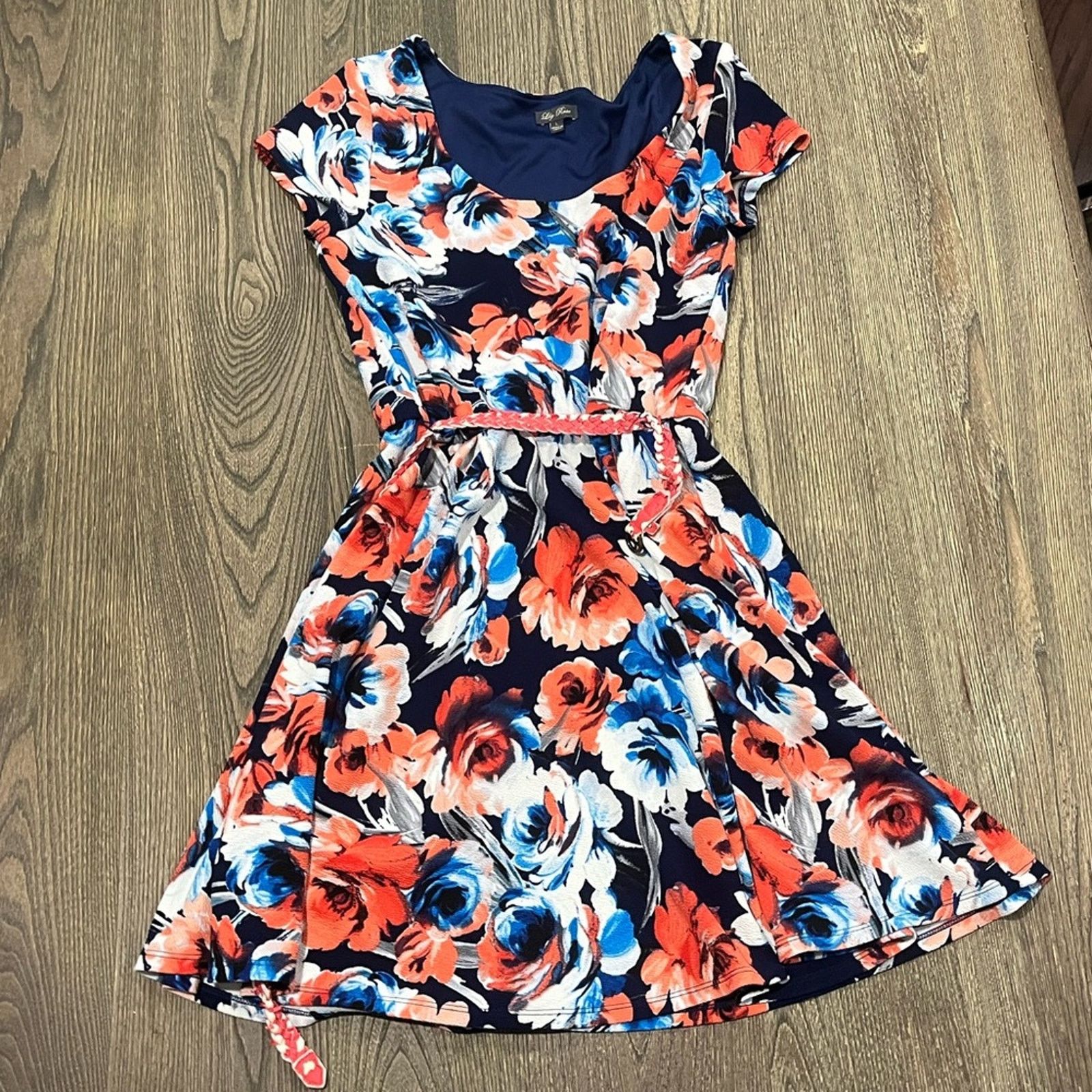 Dress the Population Lily Rose Fit & Flare Dress Floral Short Sleeve Scoop Neck Size L / US 10 / IT 46 - 1 Thumbnail