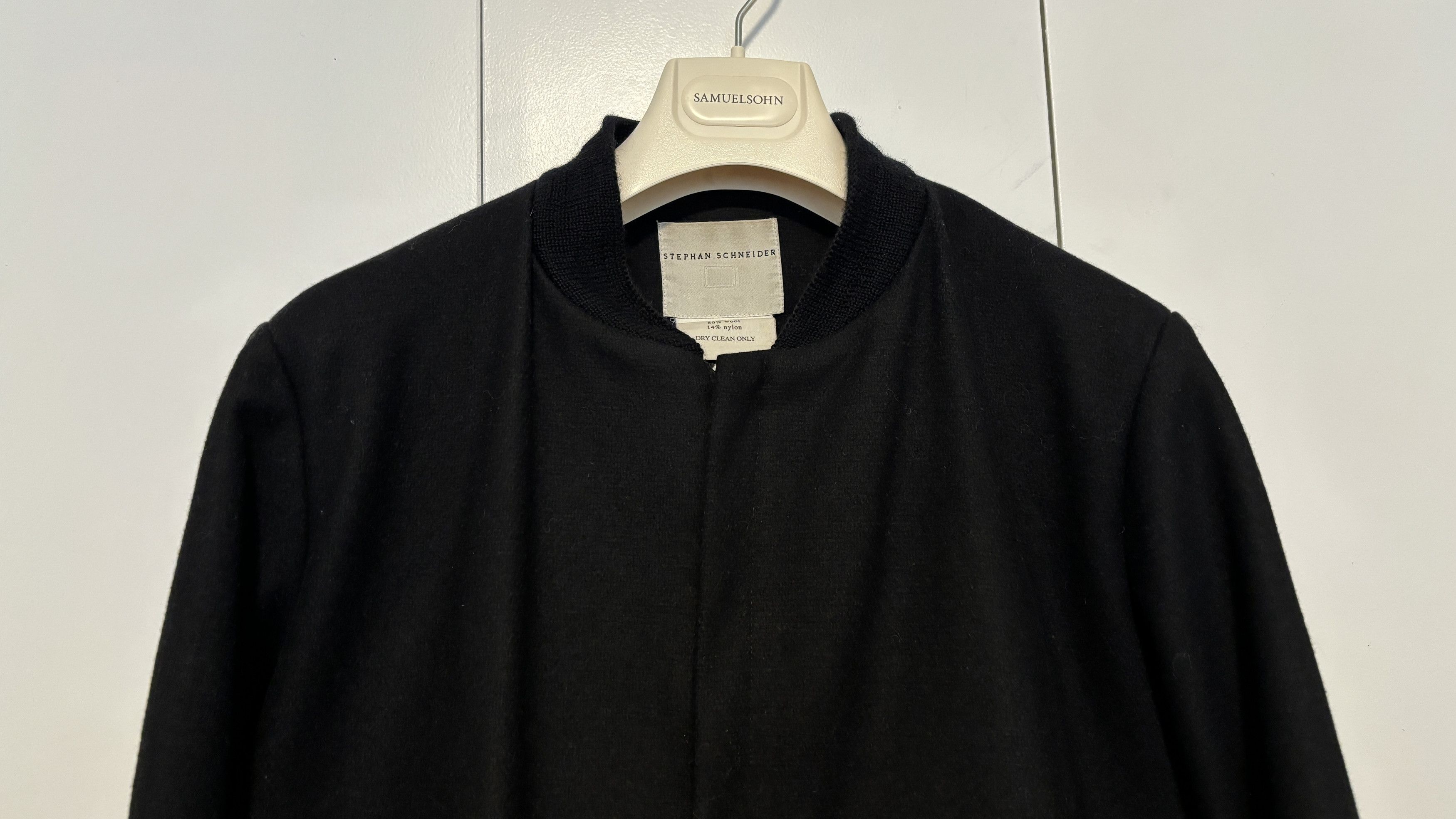 Stephan Schneider Stephan Schneider Black Wool Thinner Bomber Jacket Size V Size US M / EU 48-50 / 2 - 8 Thumbnail