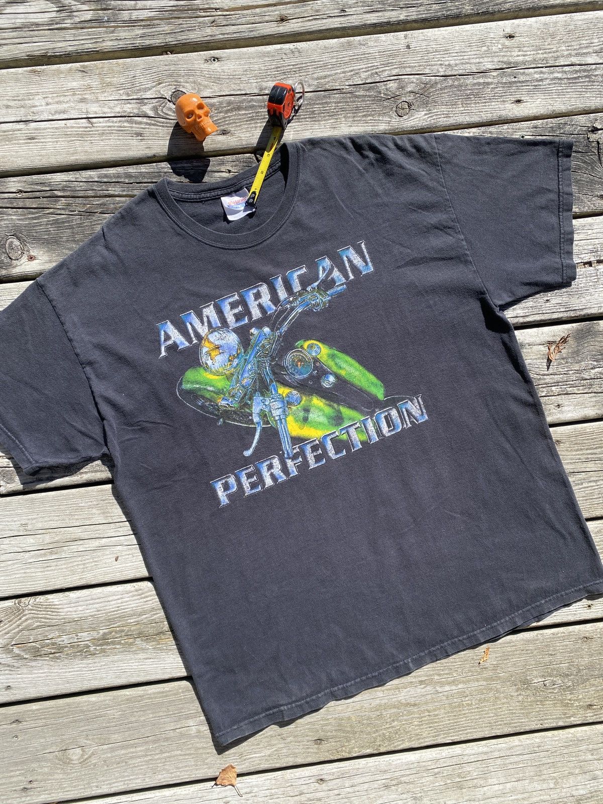 Vintage 90s American Perfection biker shirt sz XL Size US XL / EU 56 / 4 - 1 Thumbnail
