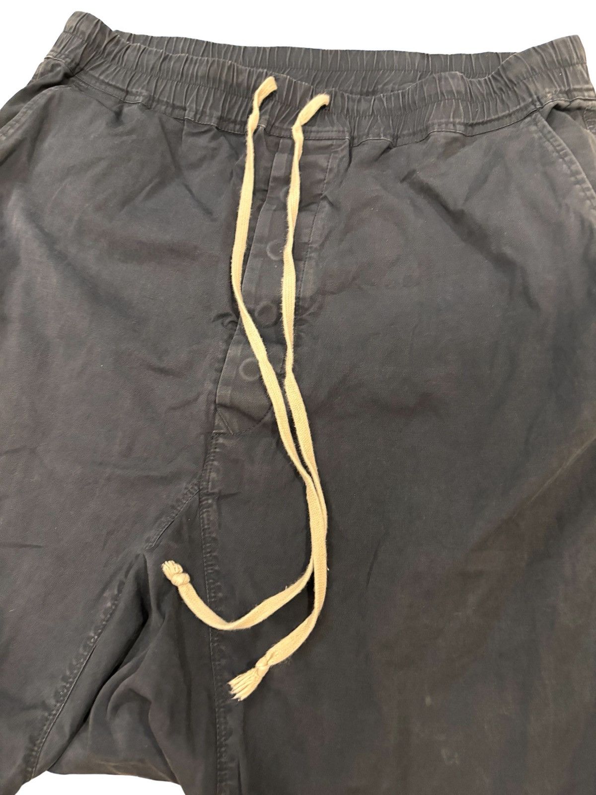 Rick Owens Drkshdw Rick Owens Drawstring Cropped Navy EDFU Drop Crotch Pants Size US 34 / EU 50 - 2 Thumbnail