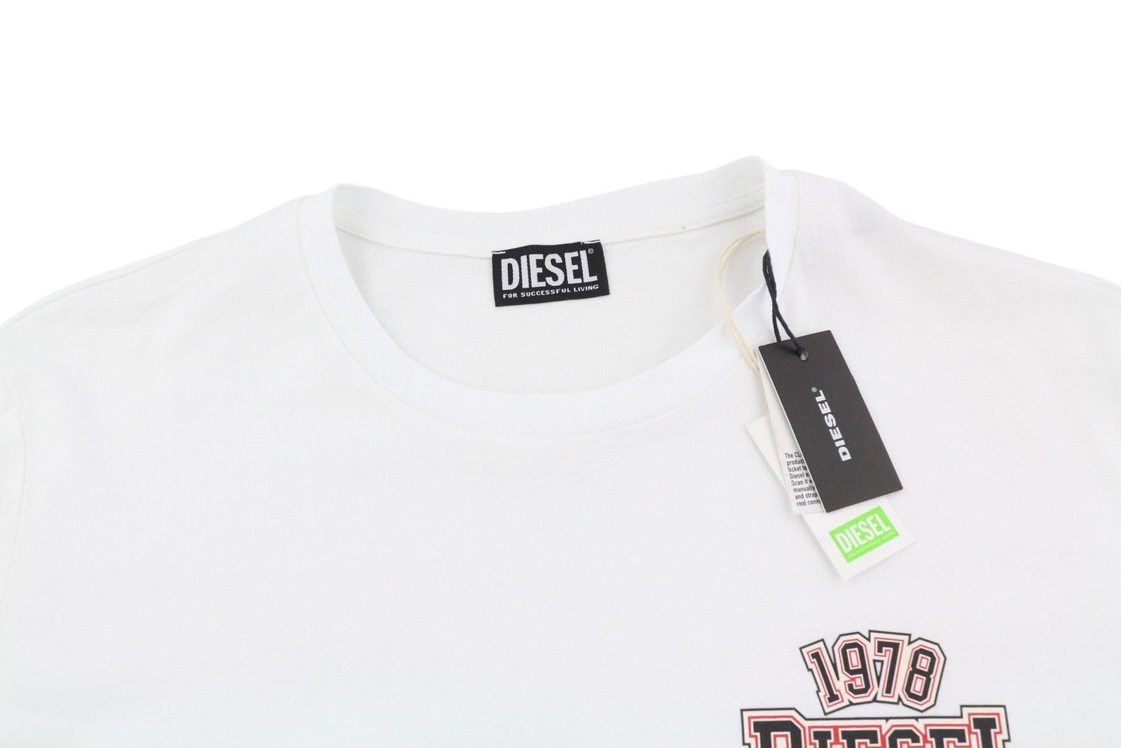 Diesel T-DIEGOS-LS-K27 2XL White Cotton Tricot T-Shirt 40991 Size US XXL / EU 58 / 5 - 4 Thumbnail