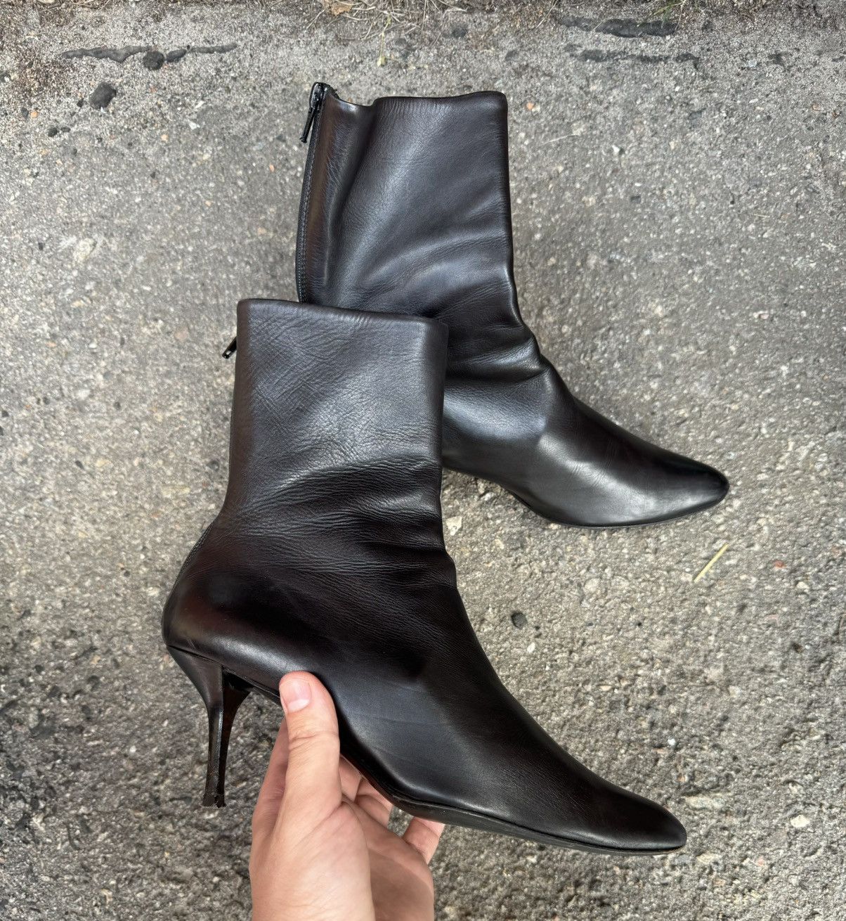 Helmut Lang Helmut Lang women leather high heel boots 39 size black Size US 9 / IT 39 - 4 Thumbnail