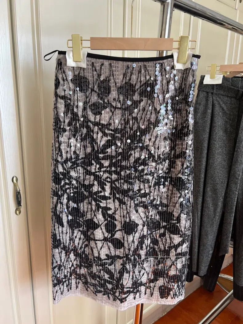 Brunello Cucinelli Brunello Cucinelli Limited Edition Glitter Silk Skirt Size 25" / US 0 / IT 36 - 2 Thumbnail