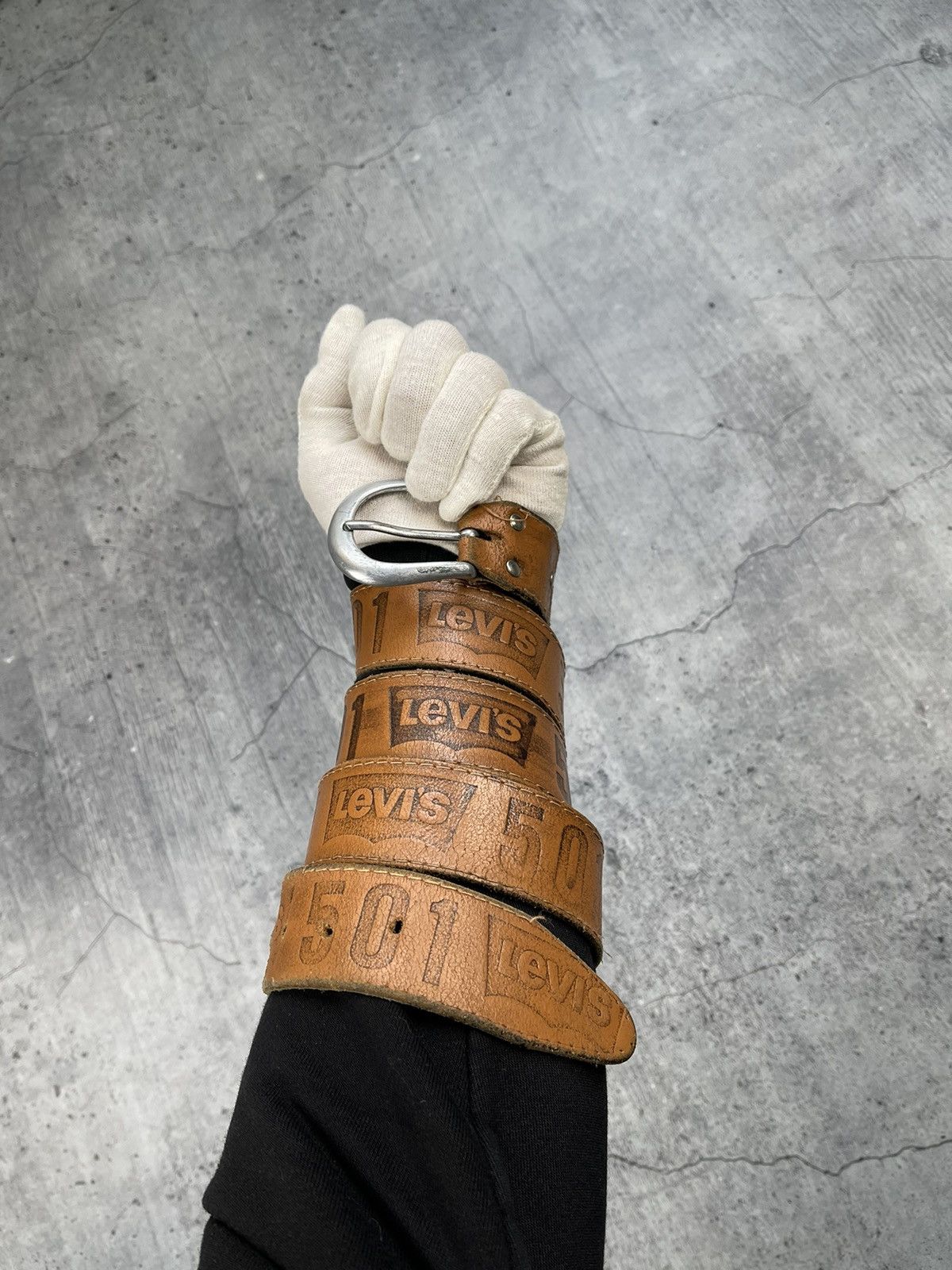 Levi's × Vintage Vintage Levi’s Monogram Leather Belt Size ONE SIZE - 1 Thumbnail