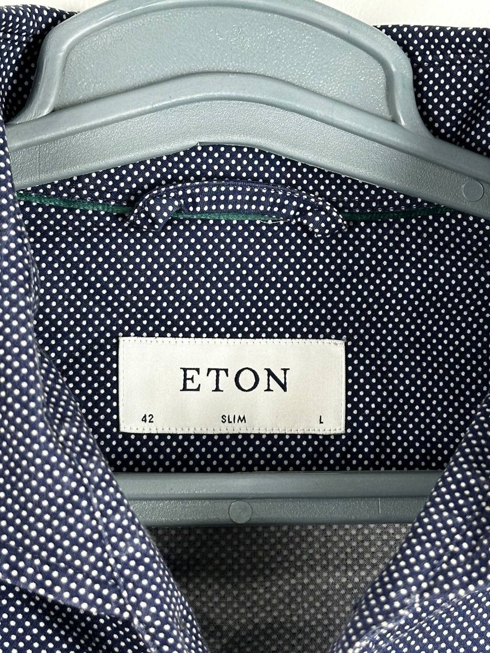 Eton Eton Casual Dot Pattern Navy Pocket Shirt Size L Size US L / EU 52-54 / 3 - 5 Thumbnail