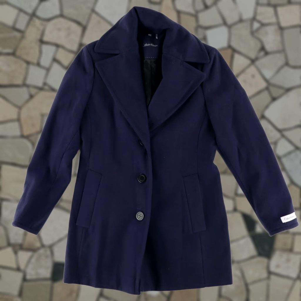 Calvin Klein Calvin Klein Navy Double Faced Peacoat Jacket Women's 4 Long Sleeve Coat Size S / US 4 / IT 40 - 1 Thumbnail