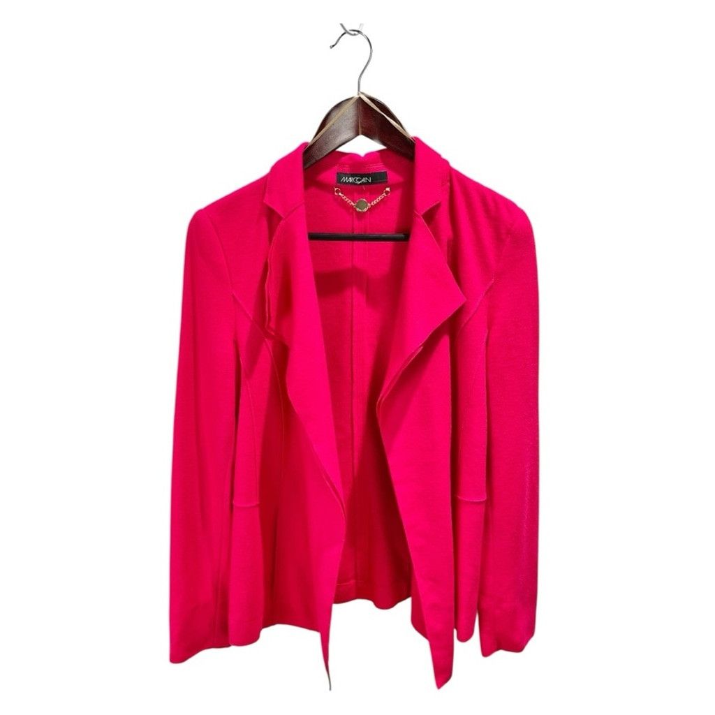 Other Marc Cain 100% Wool Knit Open Front Raw Edge Blazer N3/US L Size L / US 10 / IT 46 - 2 Thumbnail